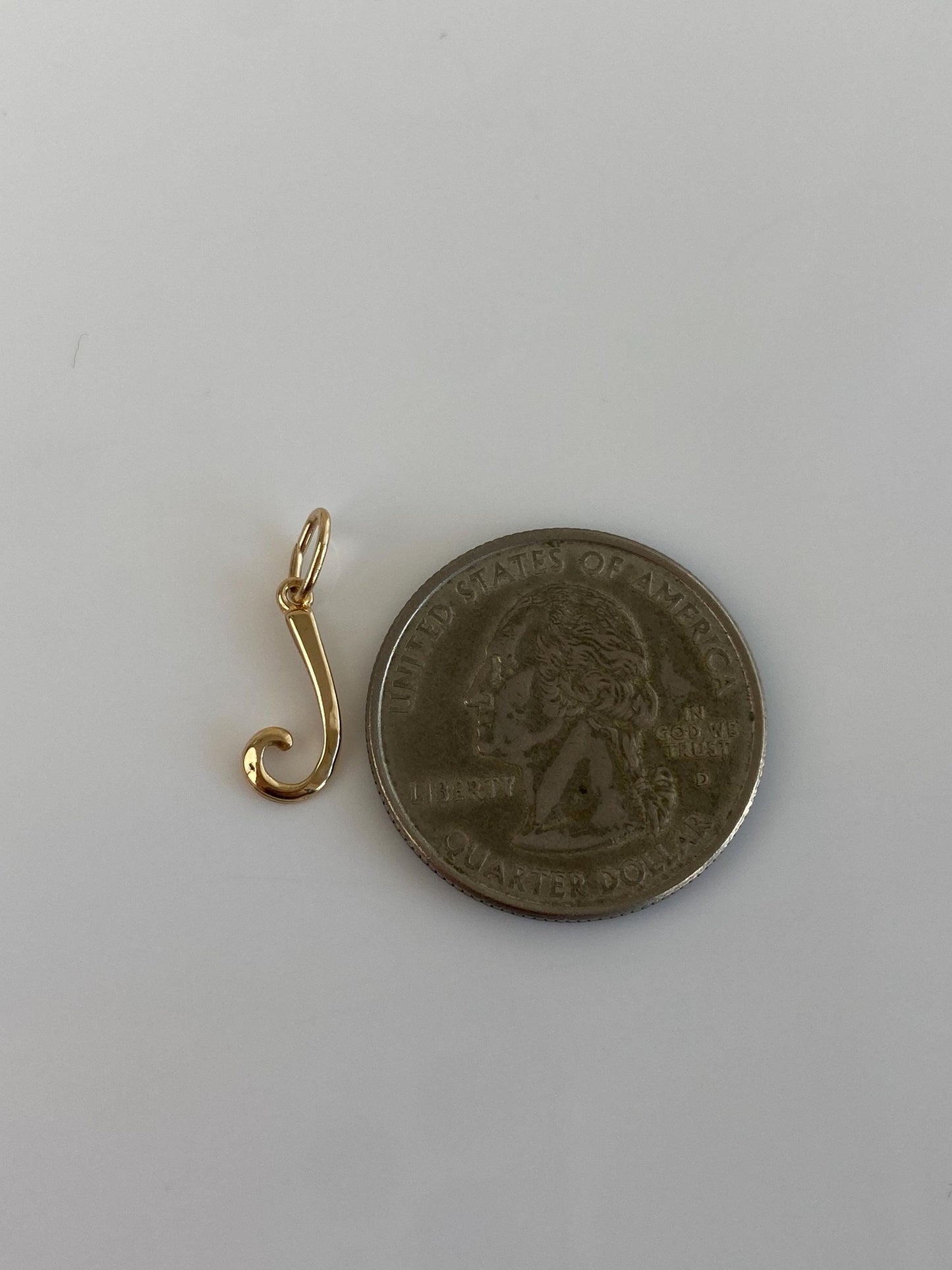 Vintage Solid 14k Yellow Gold Initial 'J' Charm
