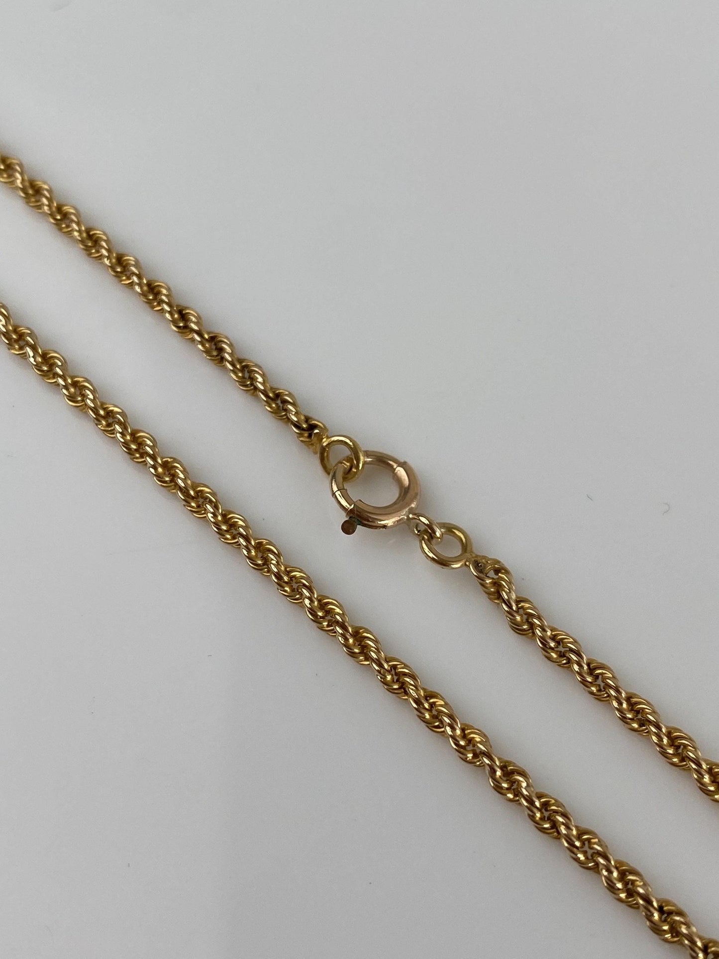 Vintage Solid 14k Yellow Gold Rope Chain Necklace - 21.75 inches
