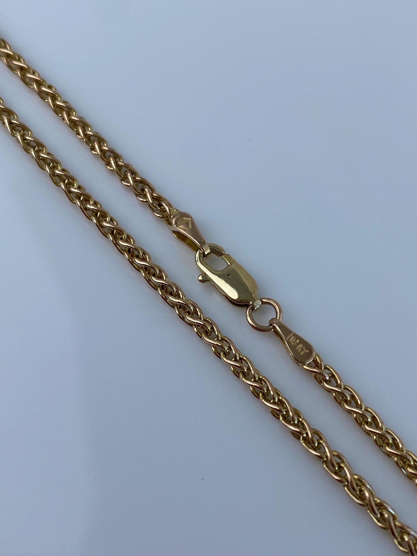 Vintage 10k Yellow Gold Wheat Chain Necklace - 18 inches