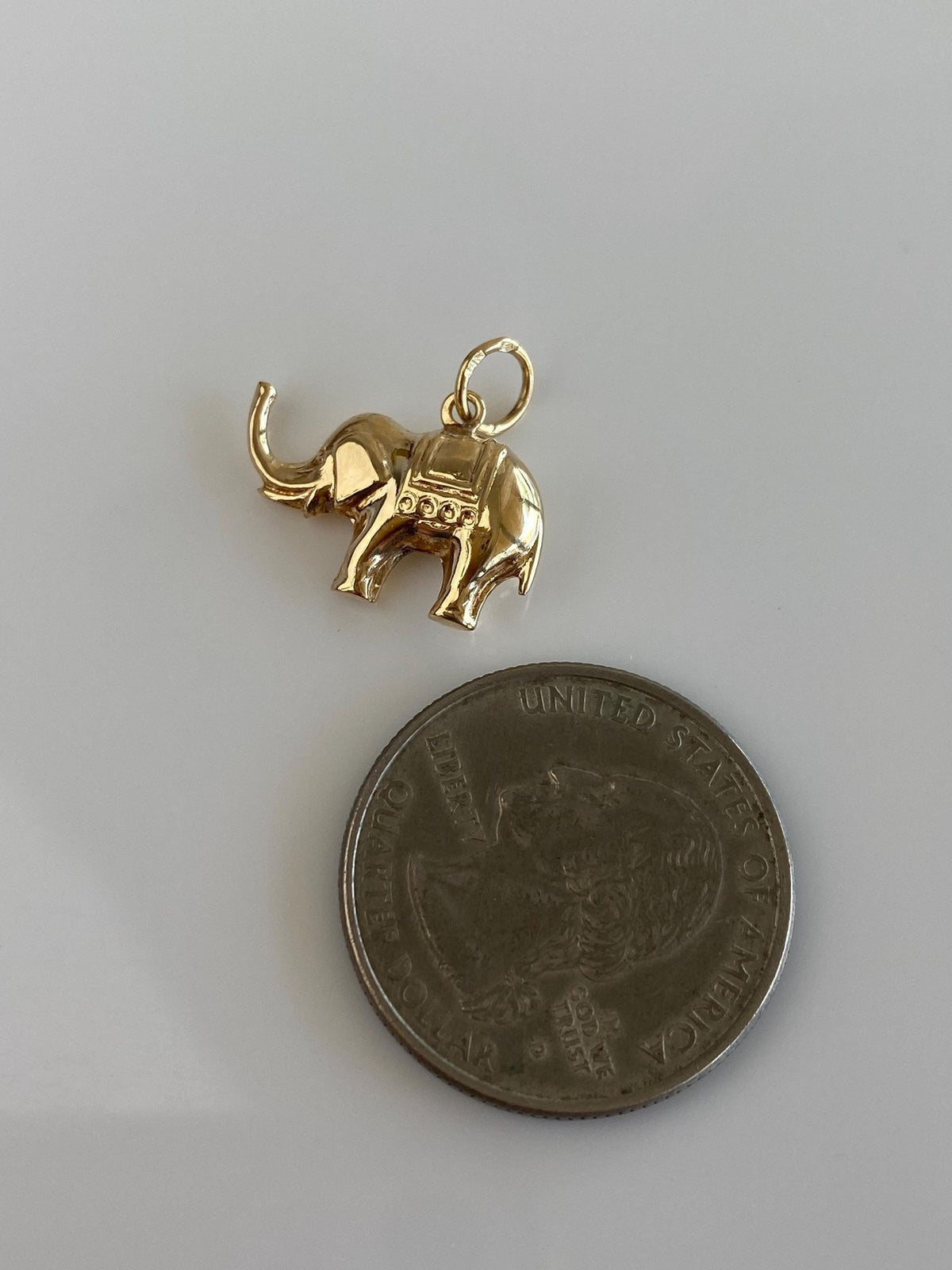 Vintage 14k Yellow Gold Elephant Charm