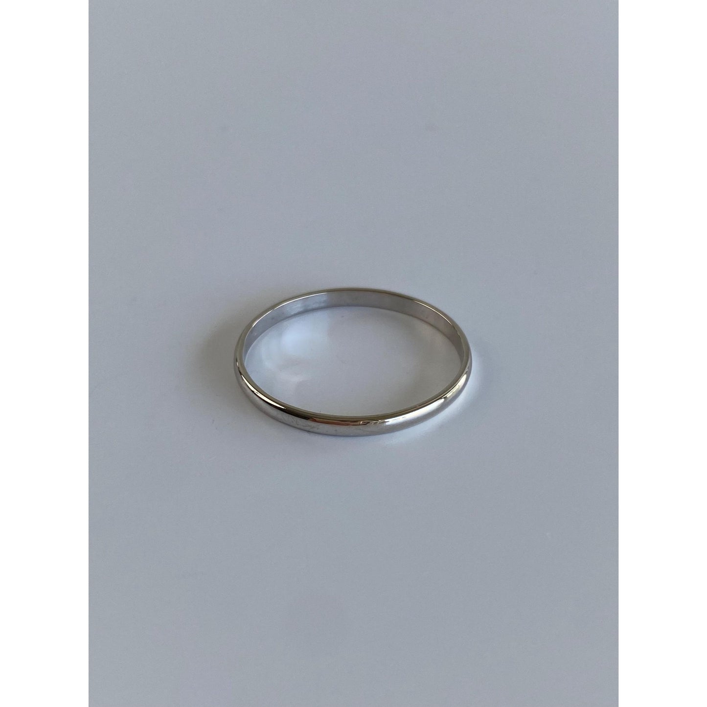 Vintage Solid 10k White Gold Ring Band - Size 11.5