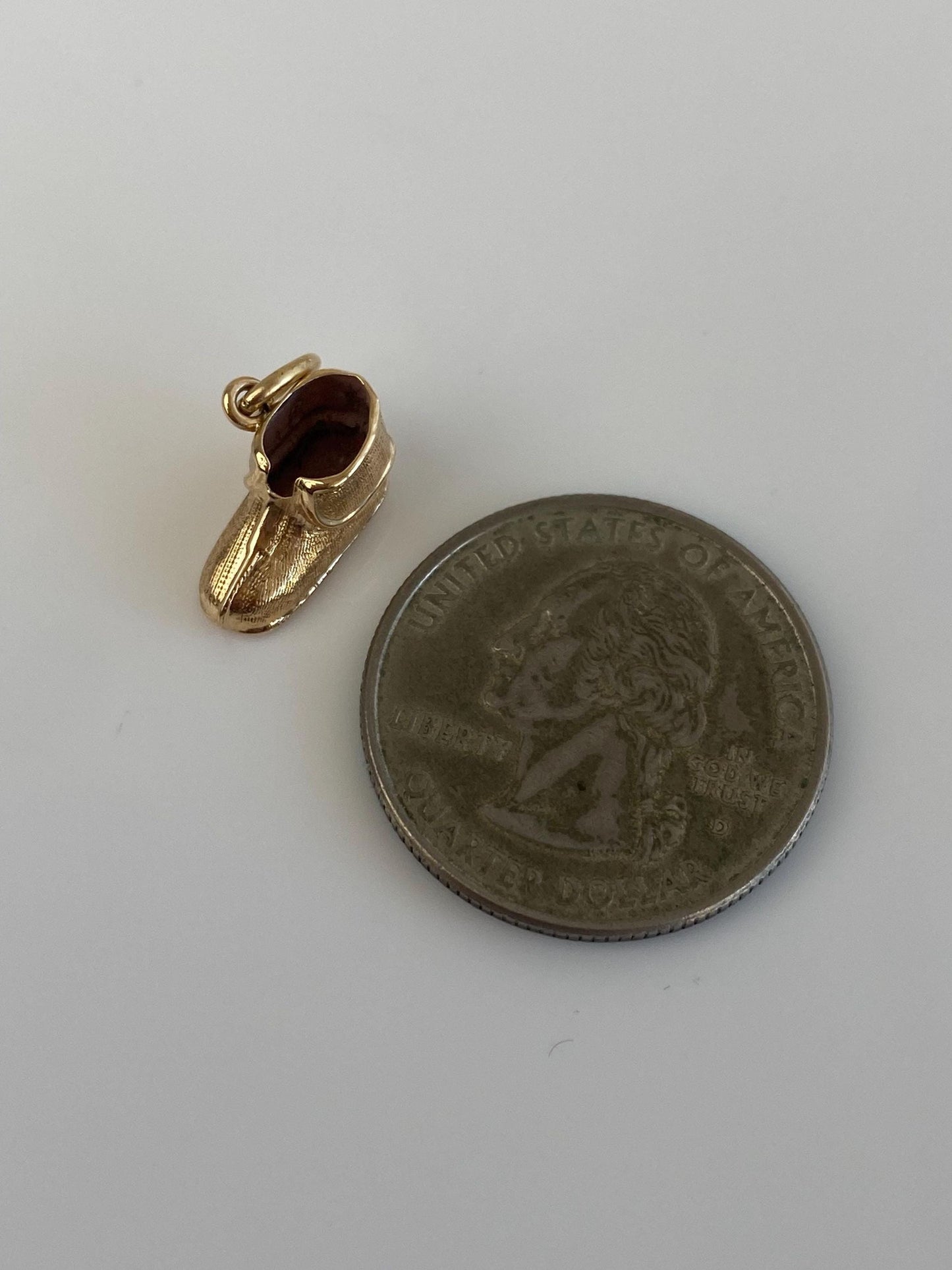 Vintage Solid 14k Yellow Gold Julie Baby Shoe Charm