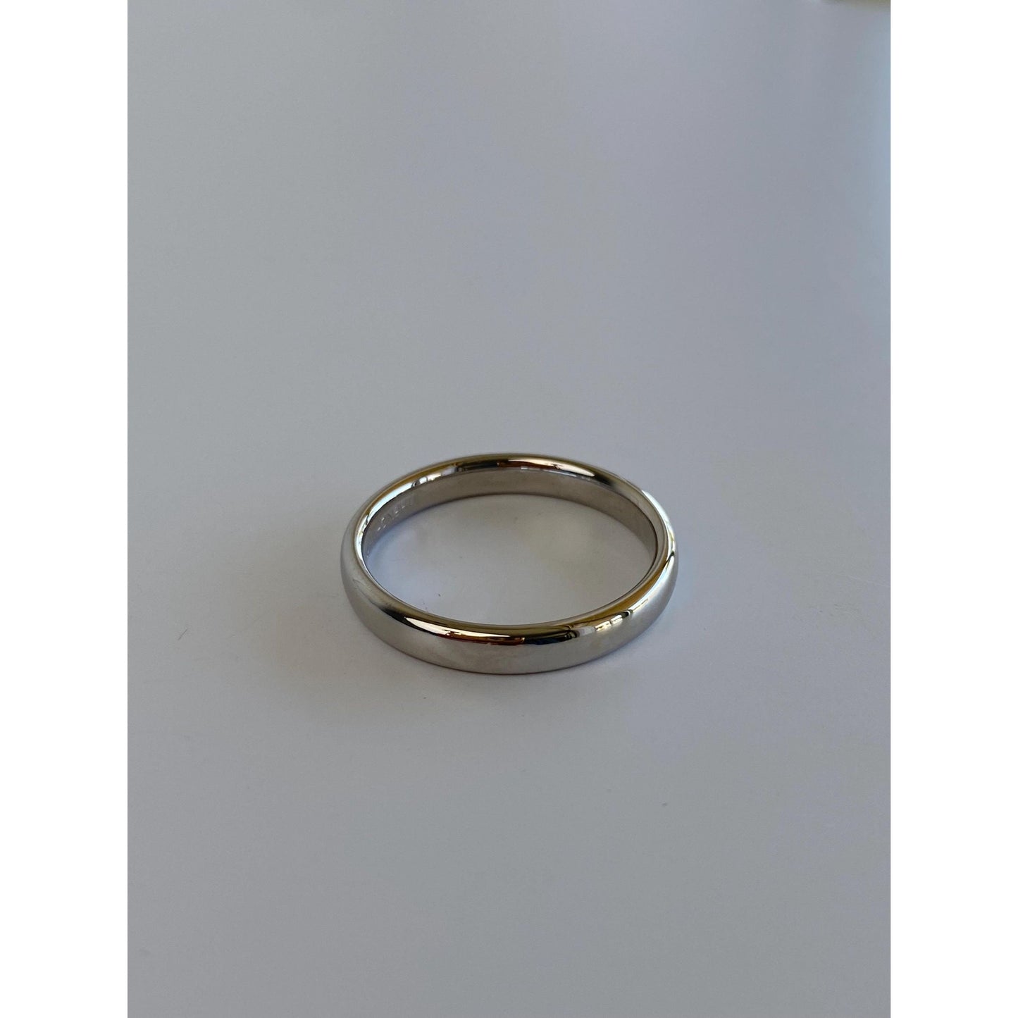 Vintage Solid 14k White Gold Ring Band - Size 10