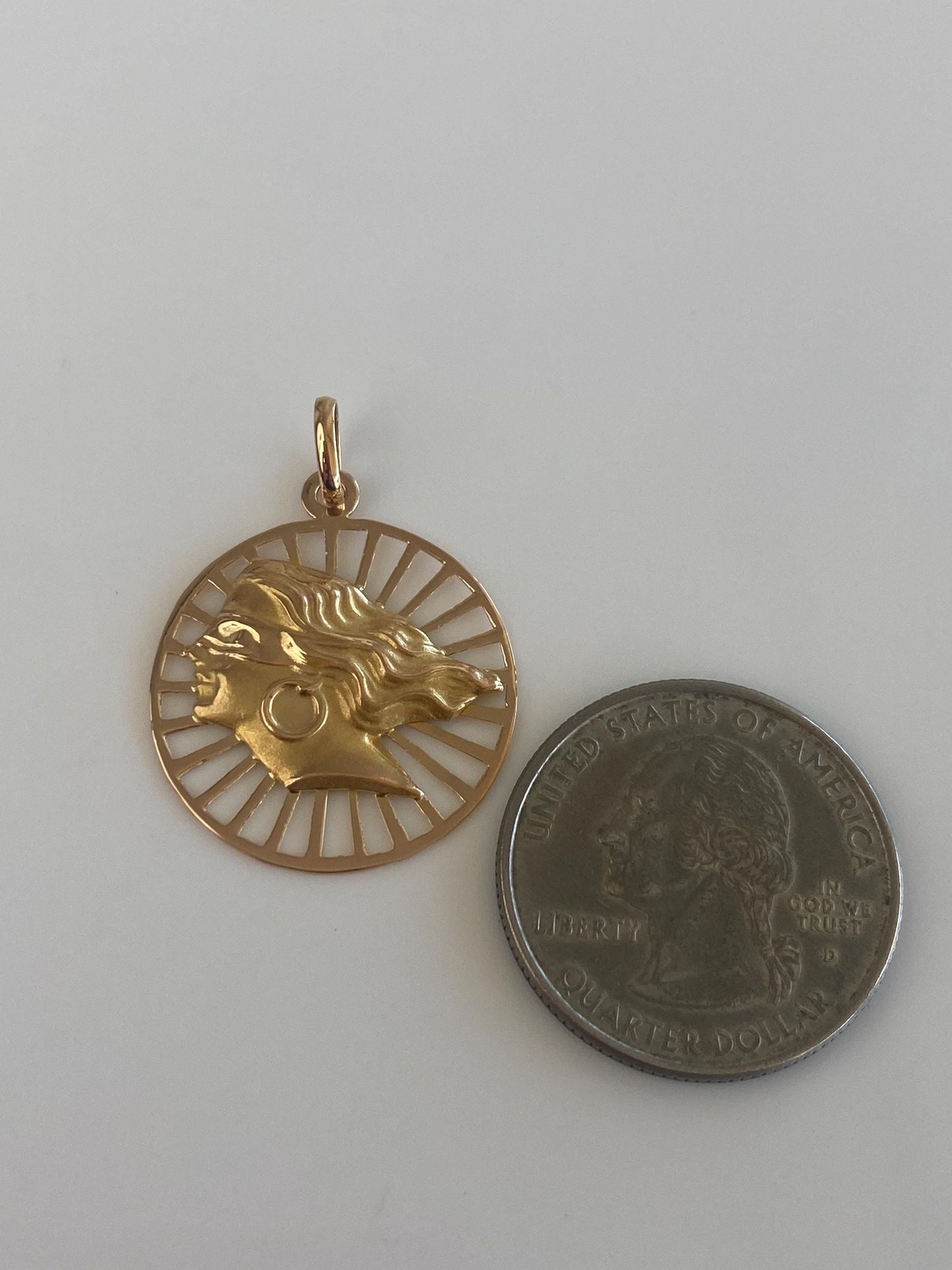 Vintage Solid 18k Yellow Gold Lady Fortuna Charm