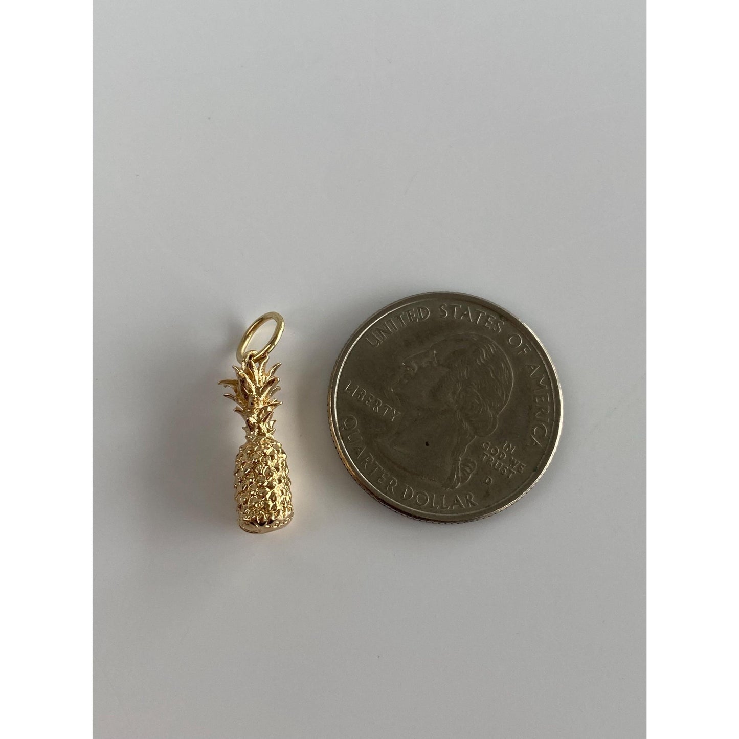 Vintage Solid 14k Yellow Gold Pineapple Charm