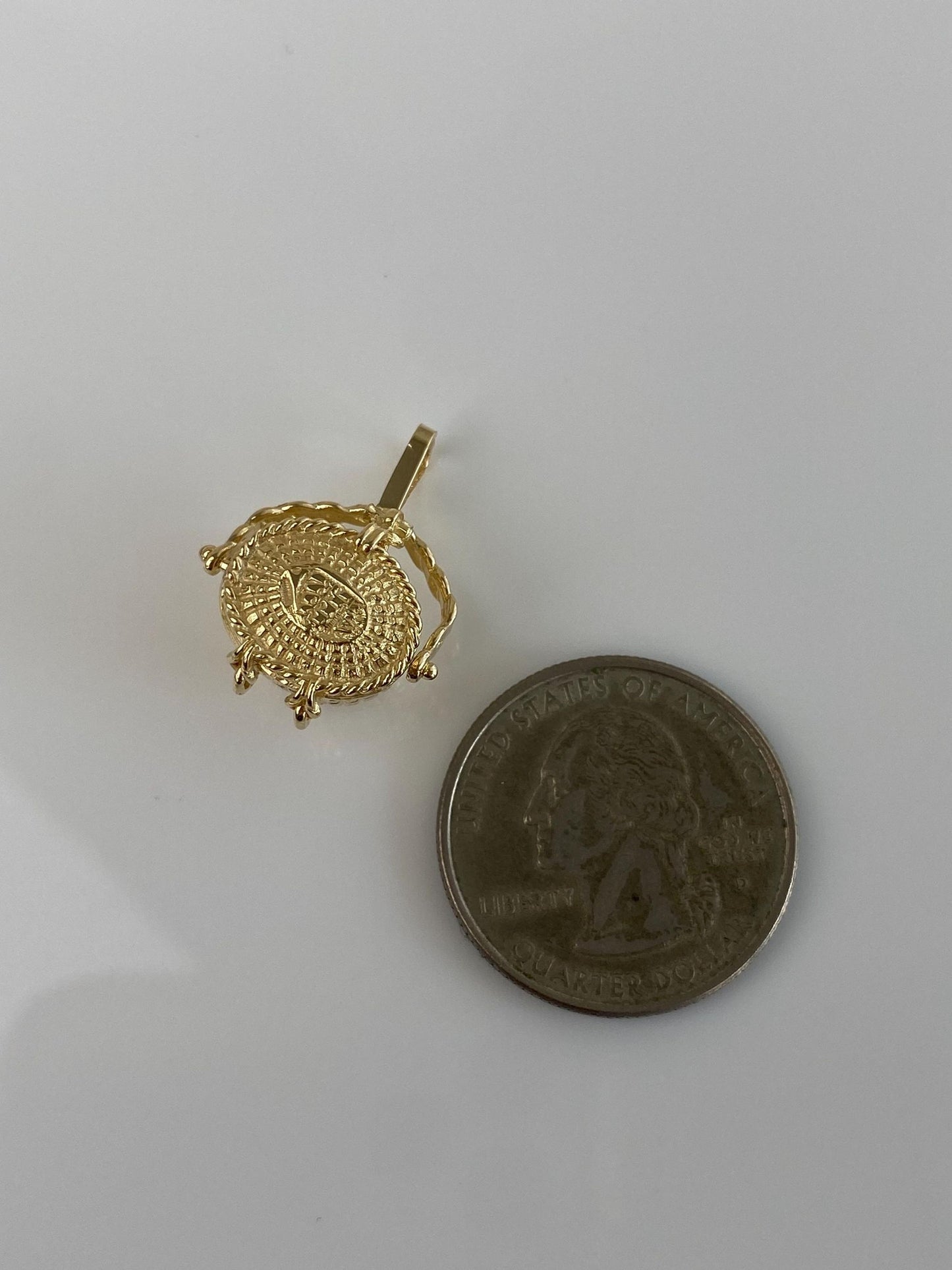 Vintage Solid 14k Yellow Gold Articulated Basket Charm