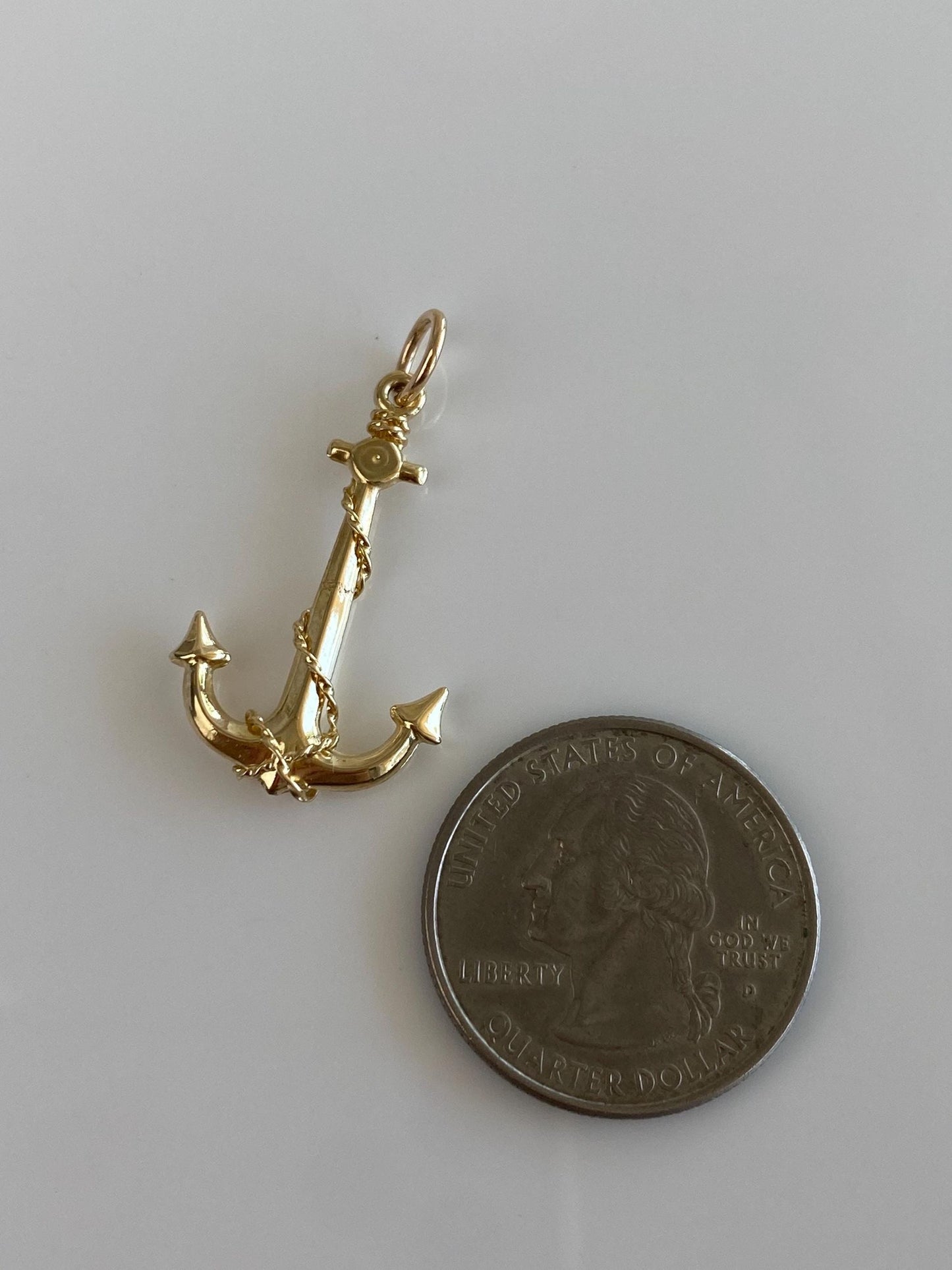 Vintage 14k Yellow Gold Anchor Charm