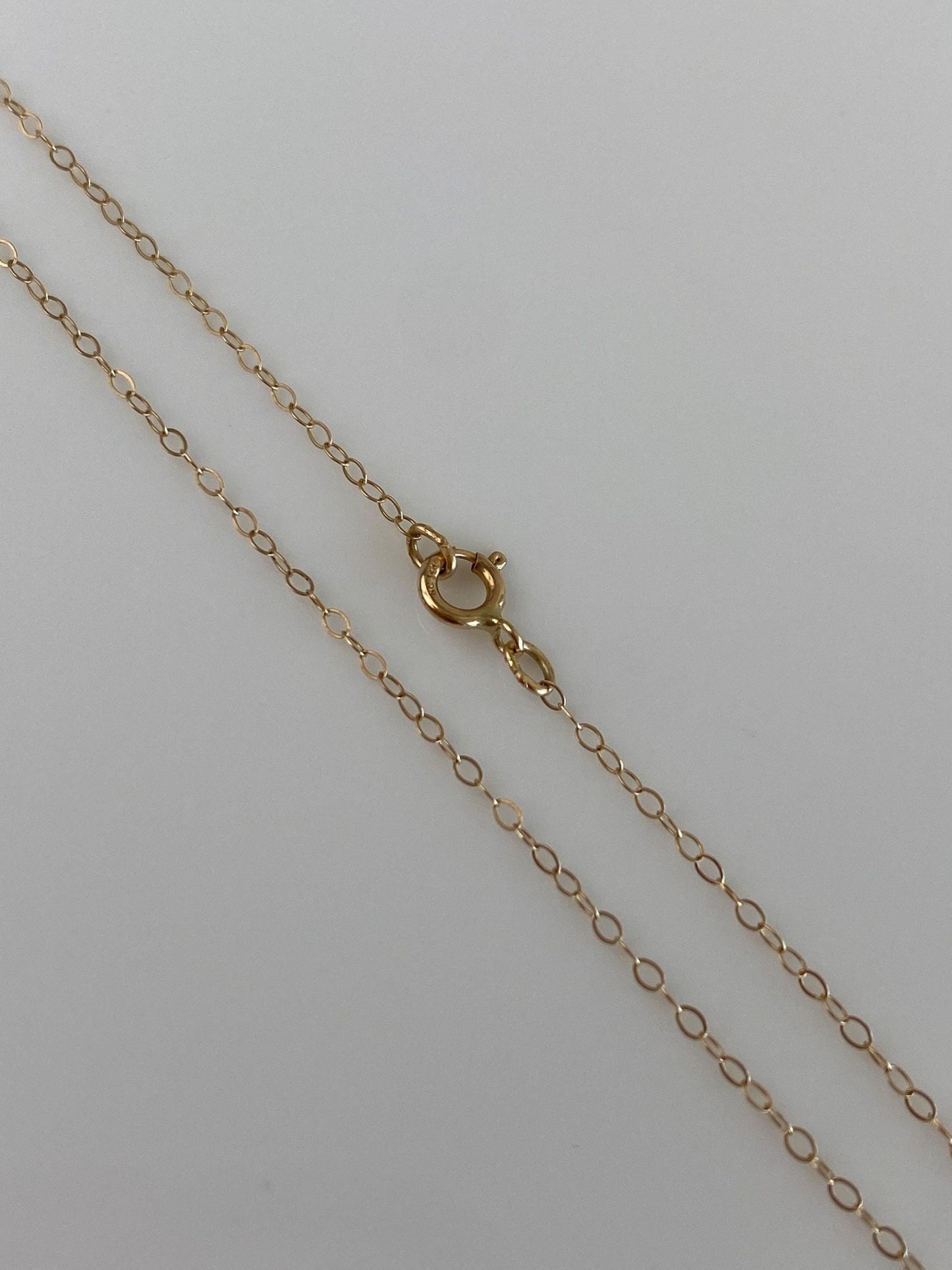 Vintage Solid 14k Yellow Gold Dainty Cable Chain Necklace - 18 inches