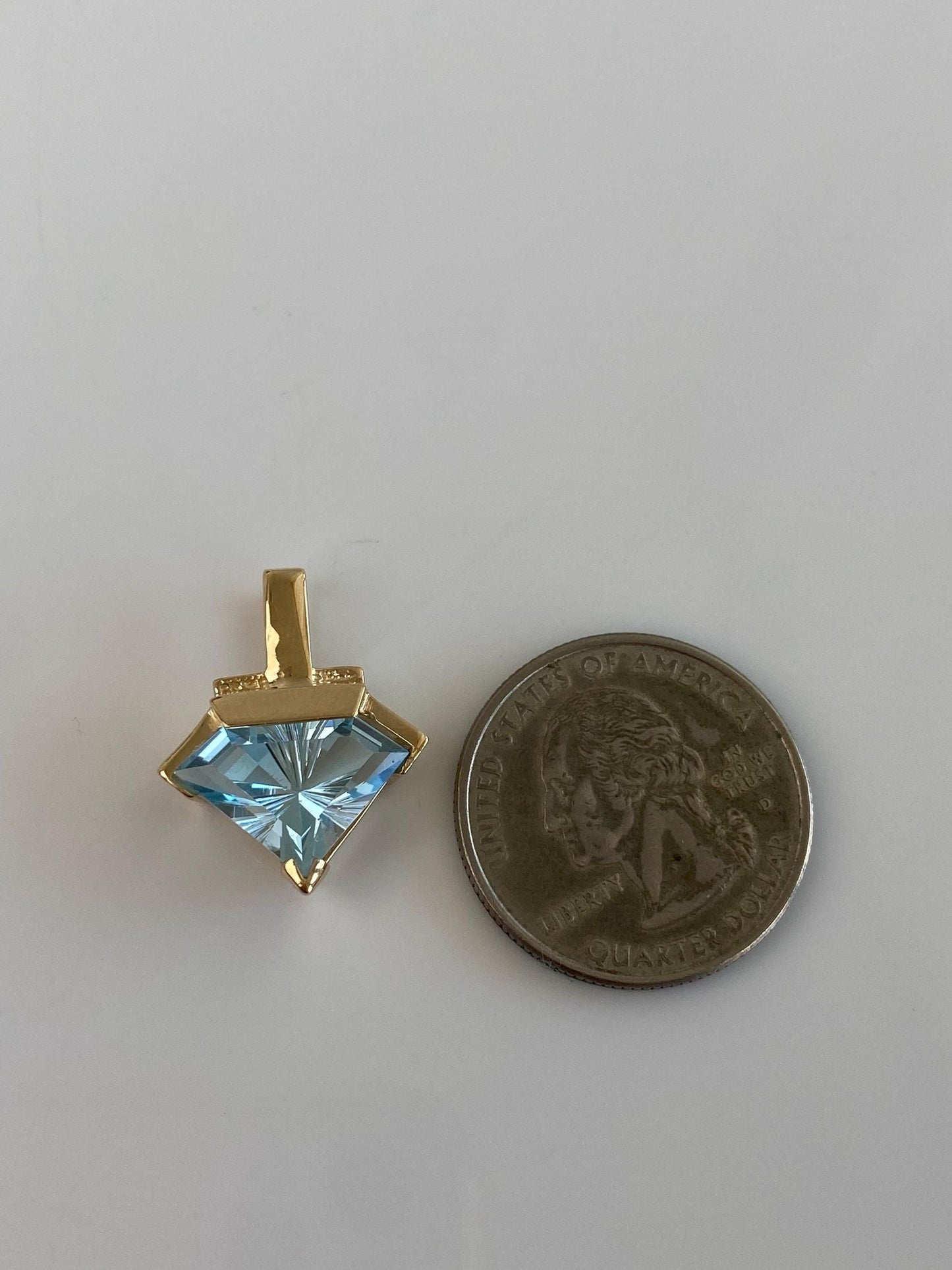 Solid 14k Yellow Gold Topaz Charm