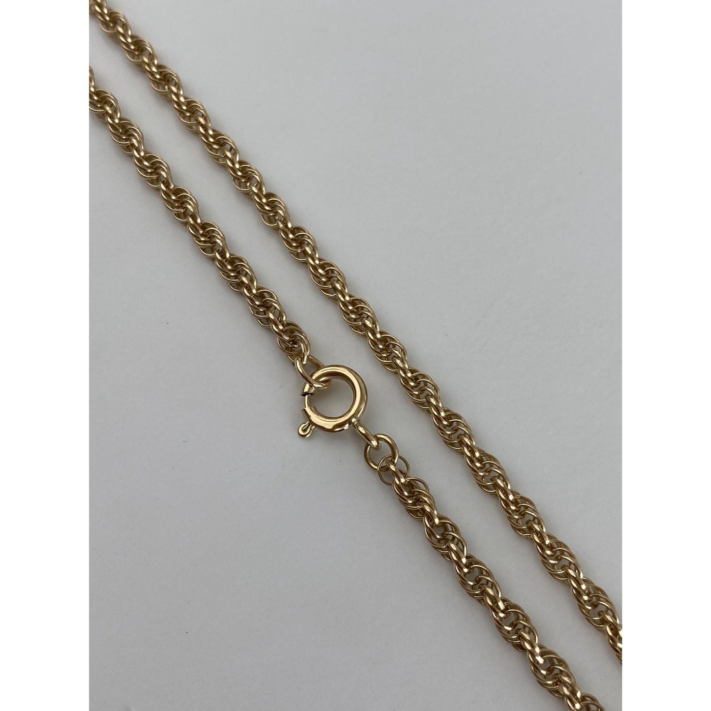 Vintage Solid 14k Yellow Gold Rope Chain Necklace - 26 inches