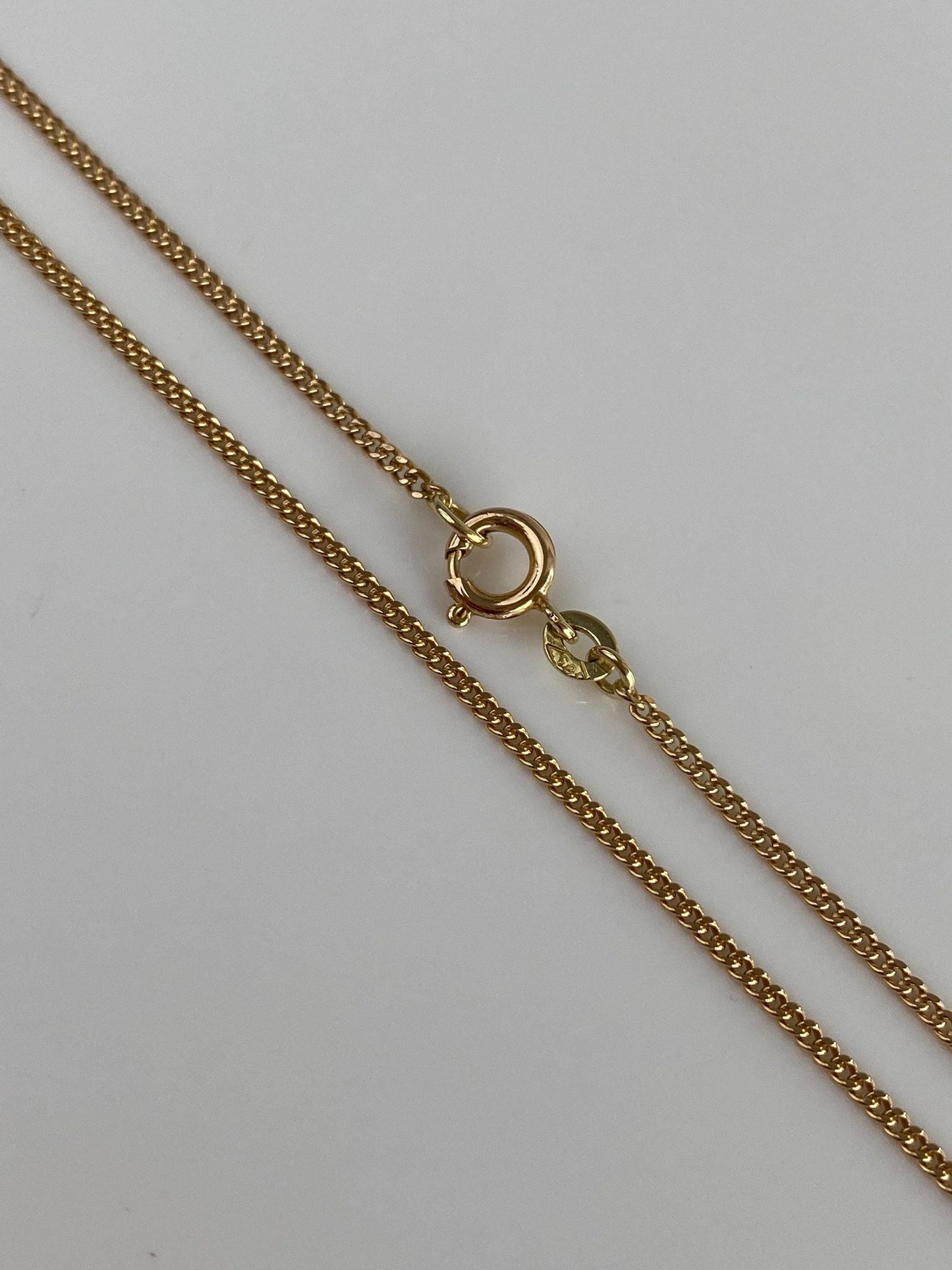 Vintage Solid 14k Yellow Gold Tight Curb Chain Necklace - 20.25 inches