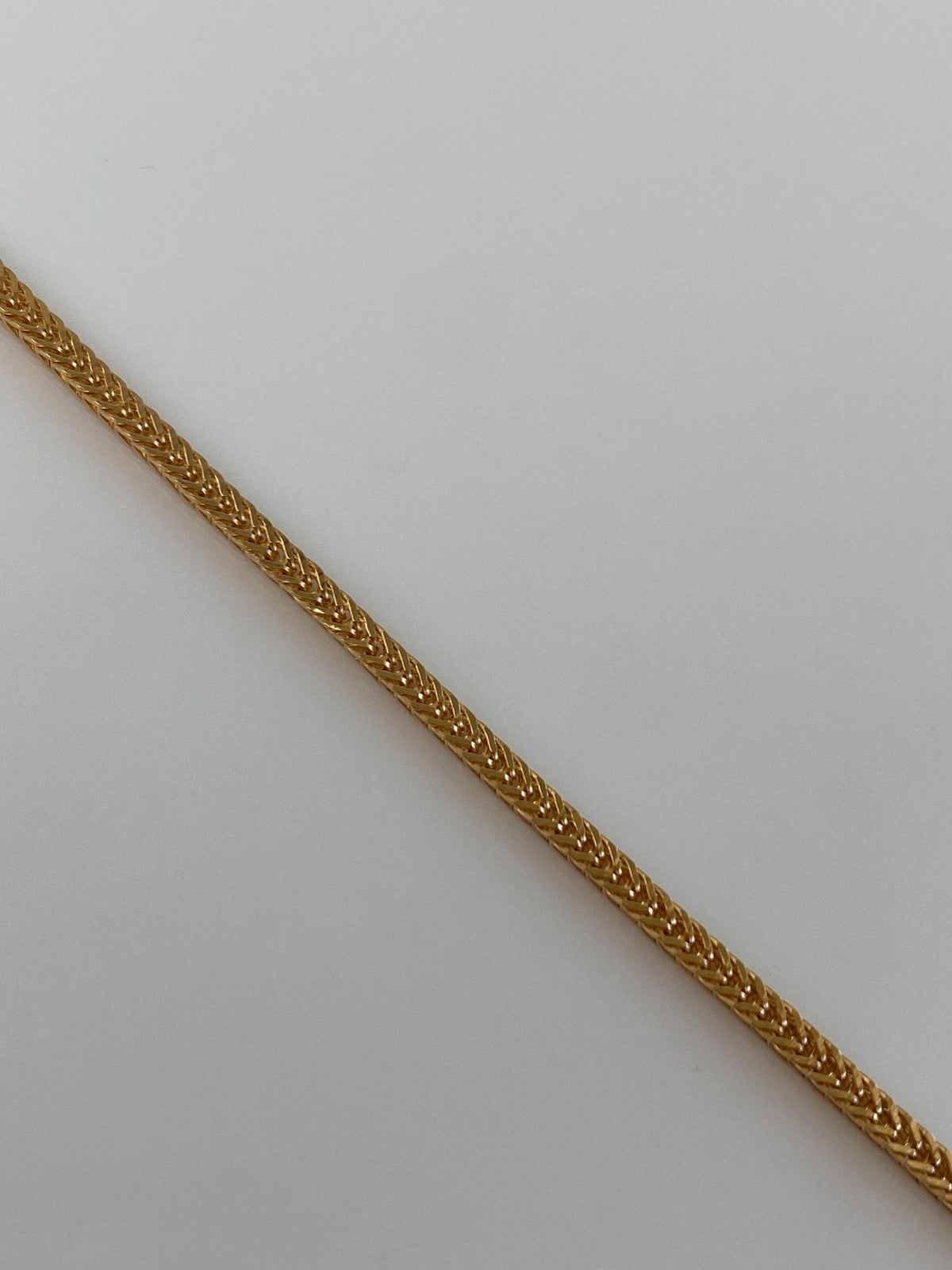 Vintage Solid 18k Yellow Gold Wheat Chain Bracelet - 7 Inches