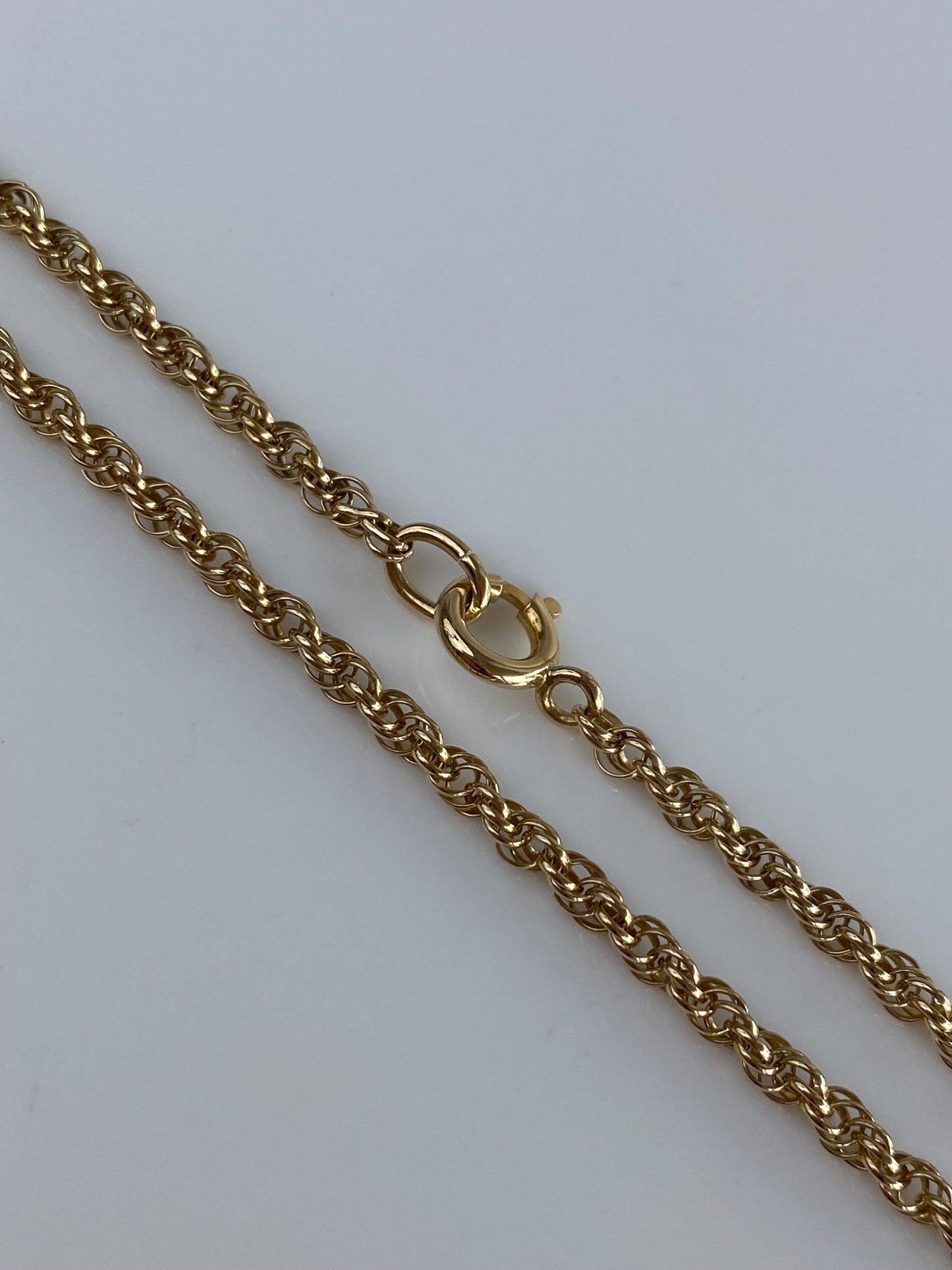 Vintage Solid 14k Yellow Gold Rope Chain Necklace - 18.5 inches