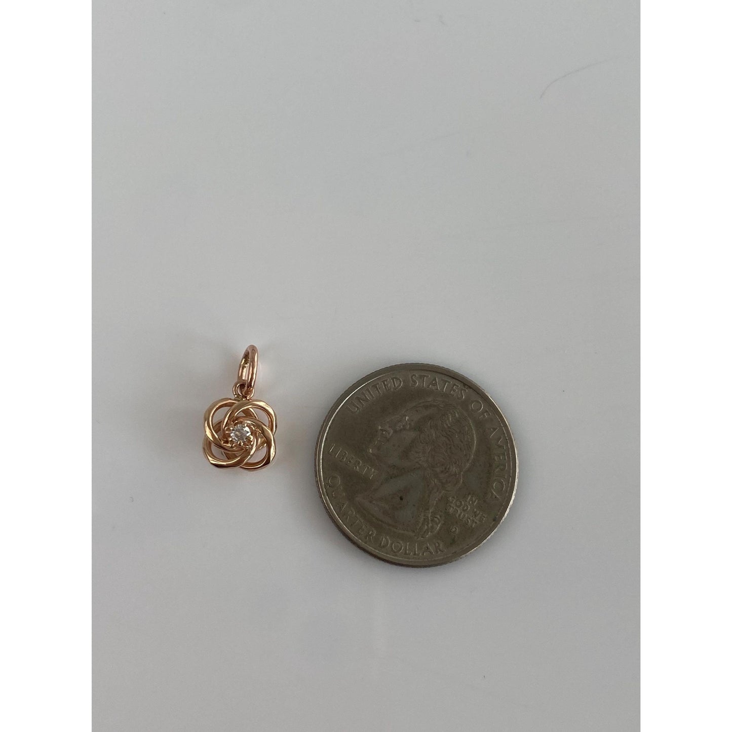Vintage Solid 10k Rose Gold Diamond Knot Charm