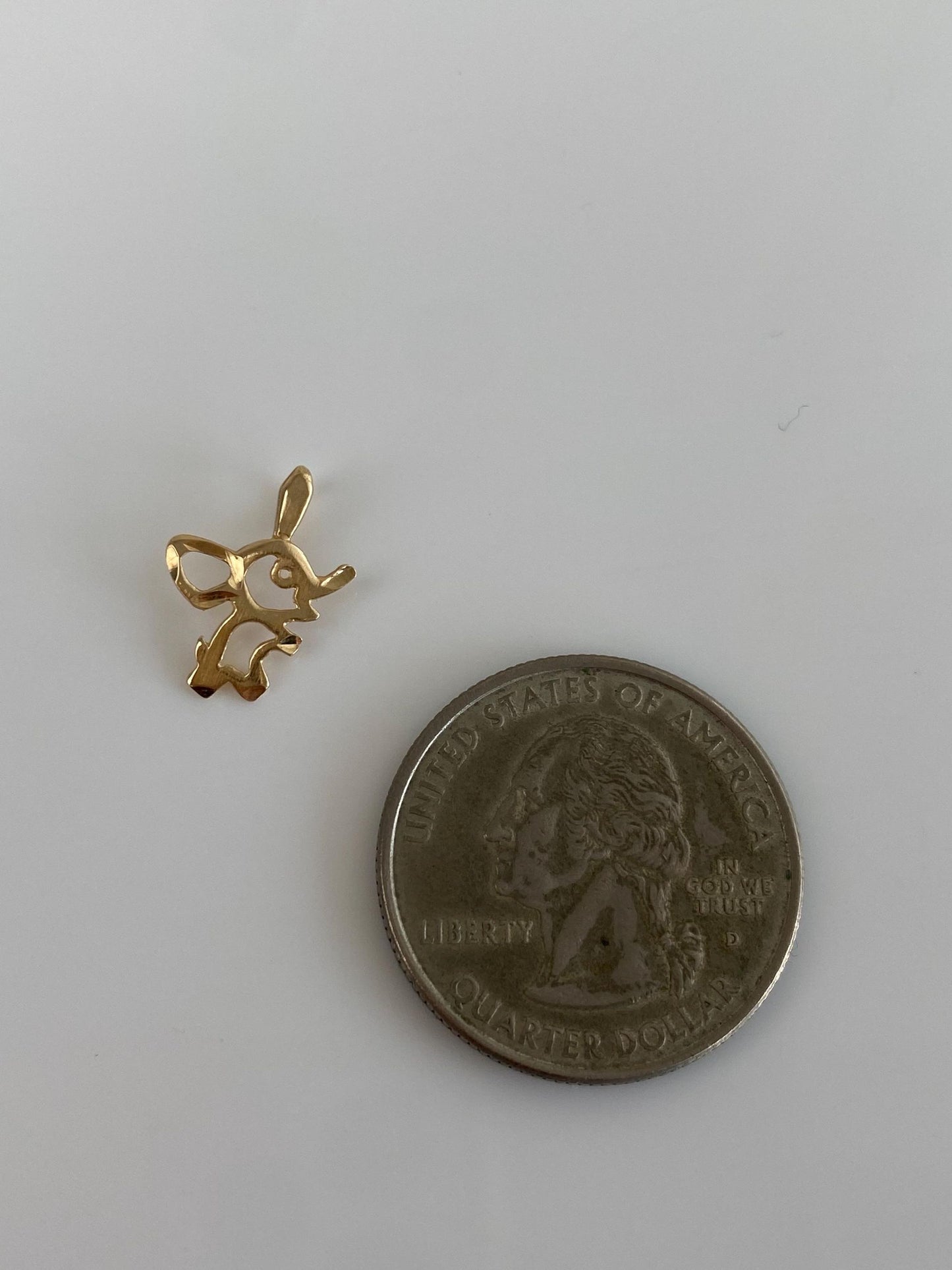 Vintage Solid 14k Yellow Gold Elephant Charm