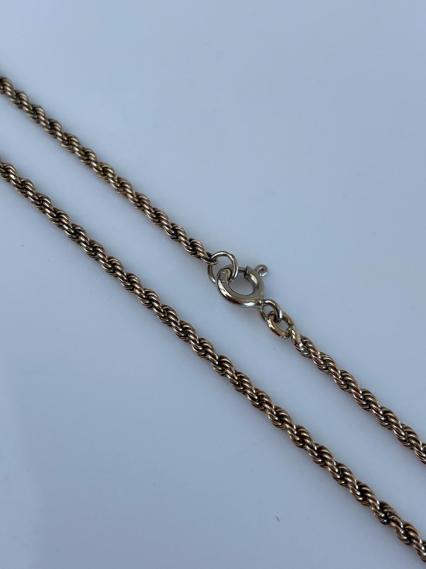 Vintage Solid 8k Yellow Gold Slim Rope Chain Necklace - 19.25 inches