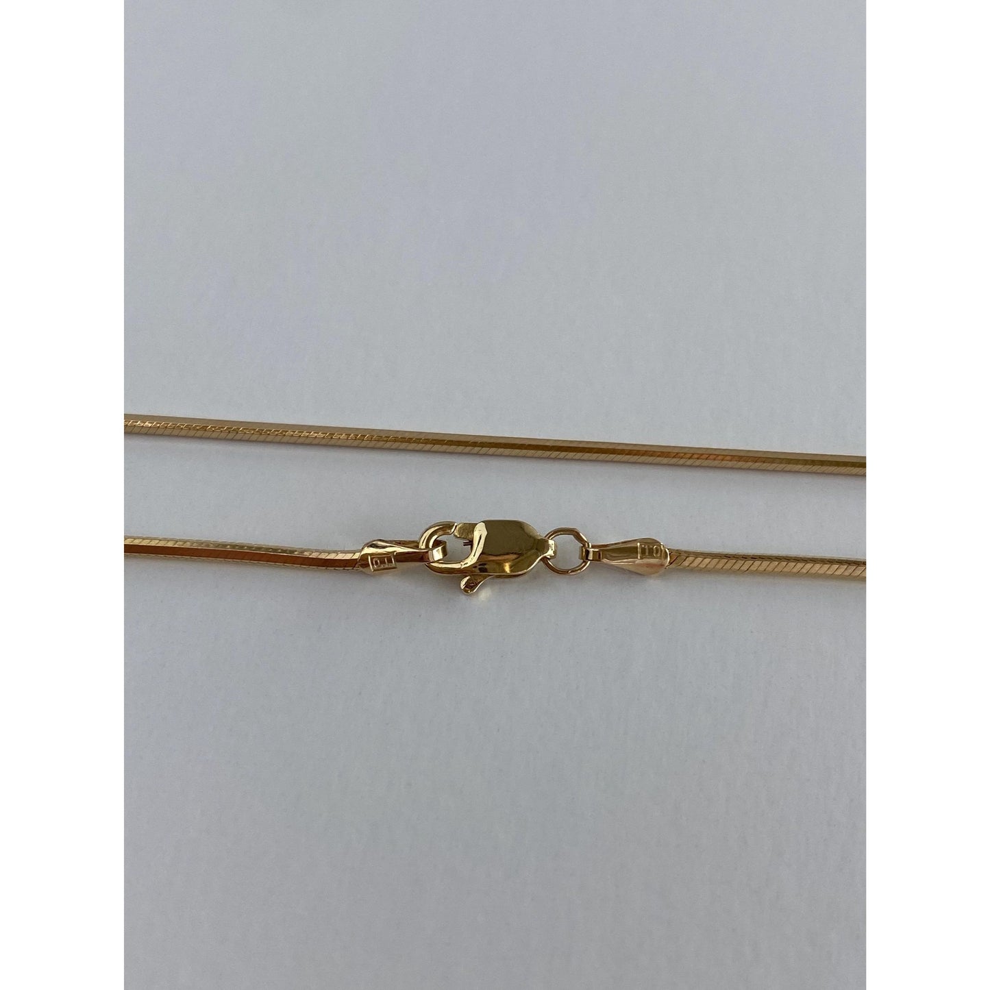 Vintage Solid 14k Yellow Gold Square Snake Chain Necklace - 18 inches