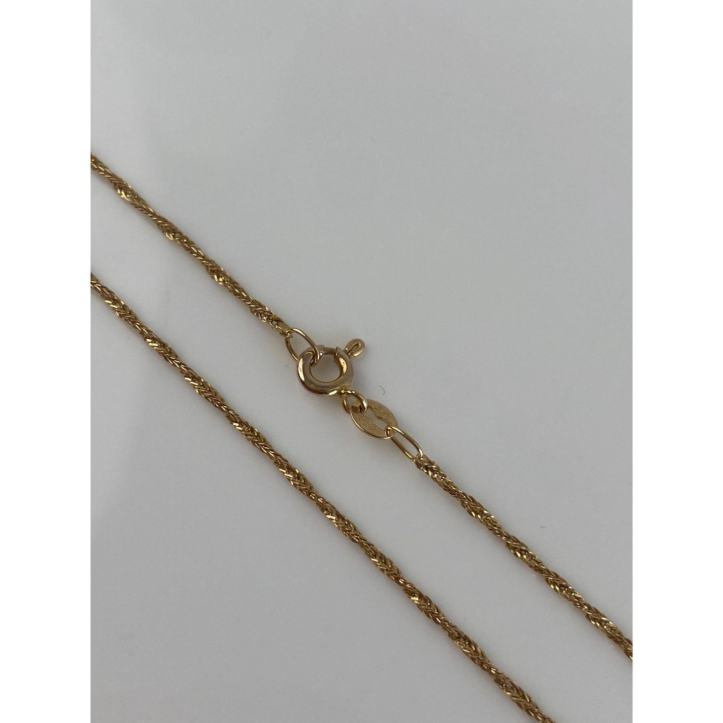 Vintage Solid 14k Yellow Gold Twist Chain Necklace - 18.5 inches
