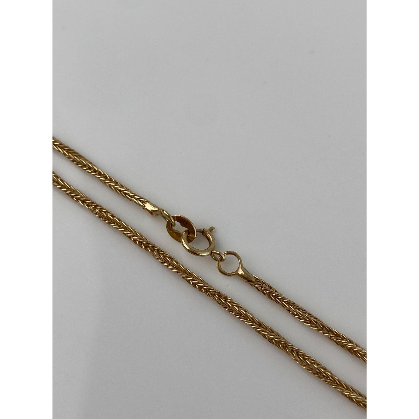 Vintage Solid 14k Yellow Gold Twist Style Chain Necklace - 16 inches