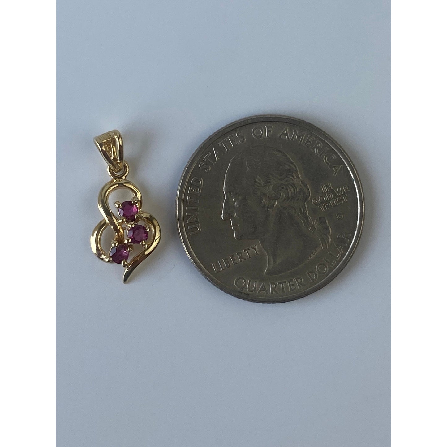 Vintage Solid 14k Yellow Gold Pink Spinel Charm