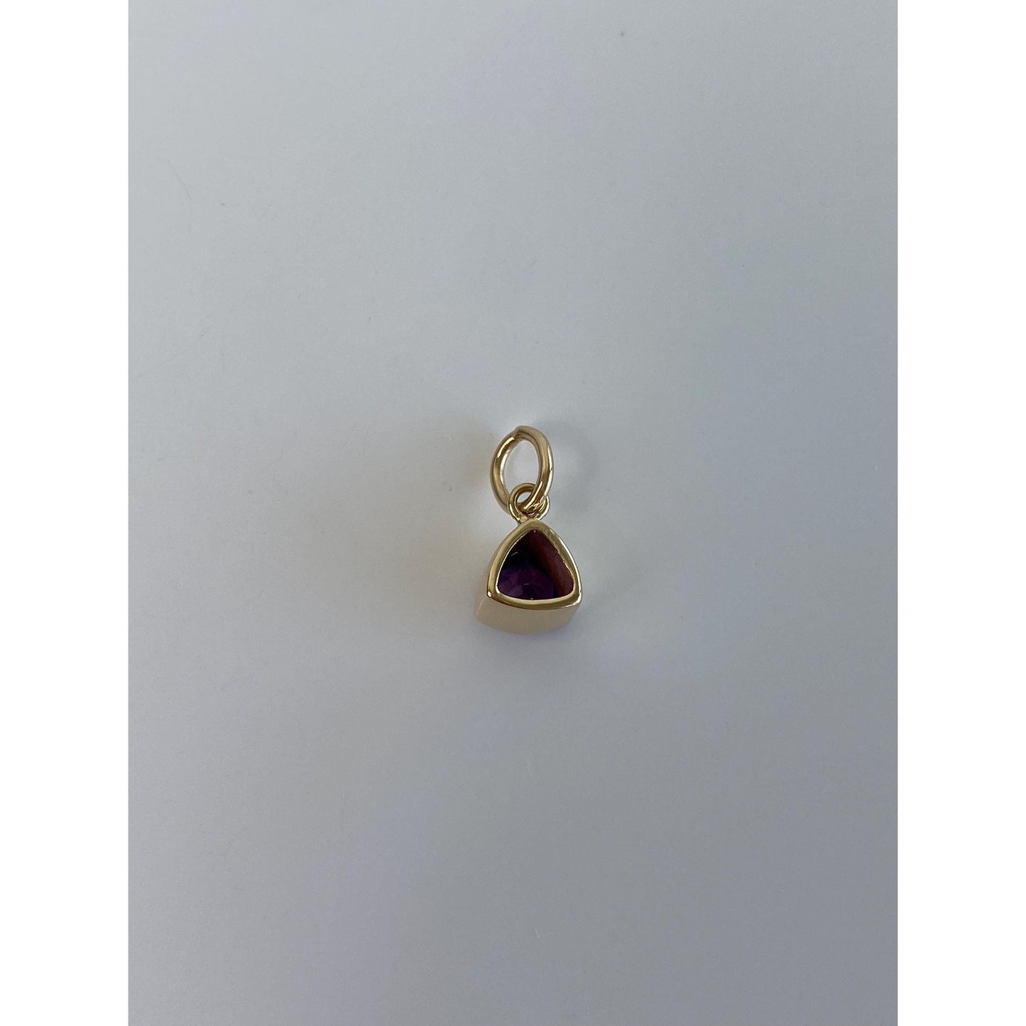 Vintage Solid 14k Yellow Gold Amethyst Charm