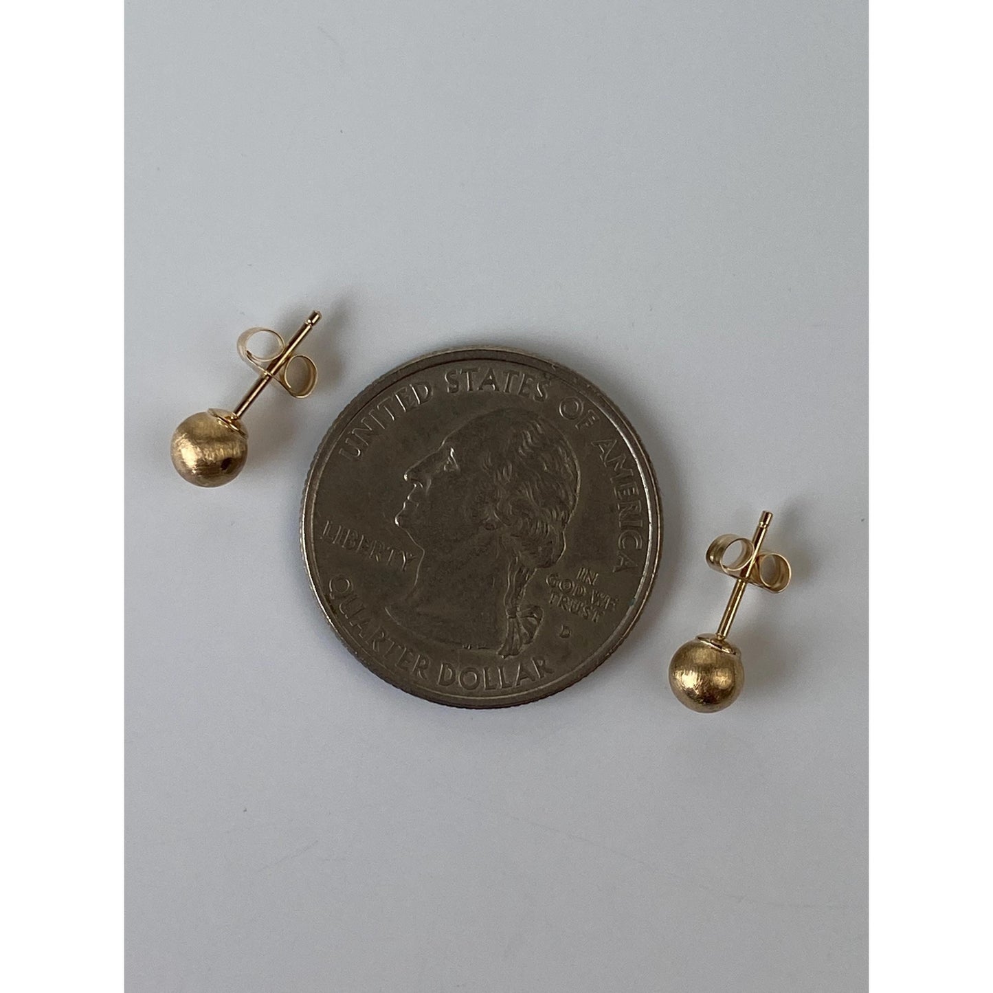 Vintage 14k Yellow Gold Textured Ball Stud Earrings