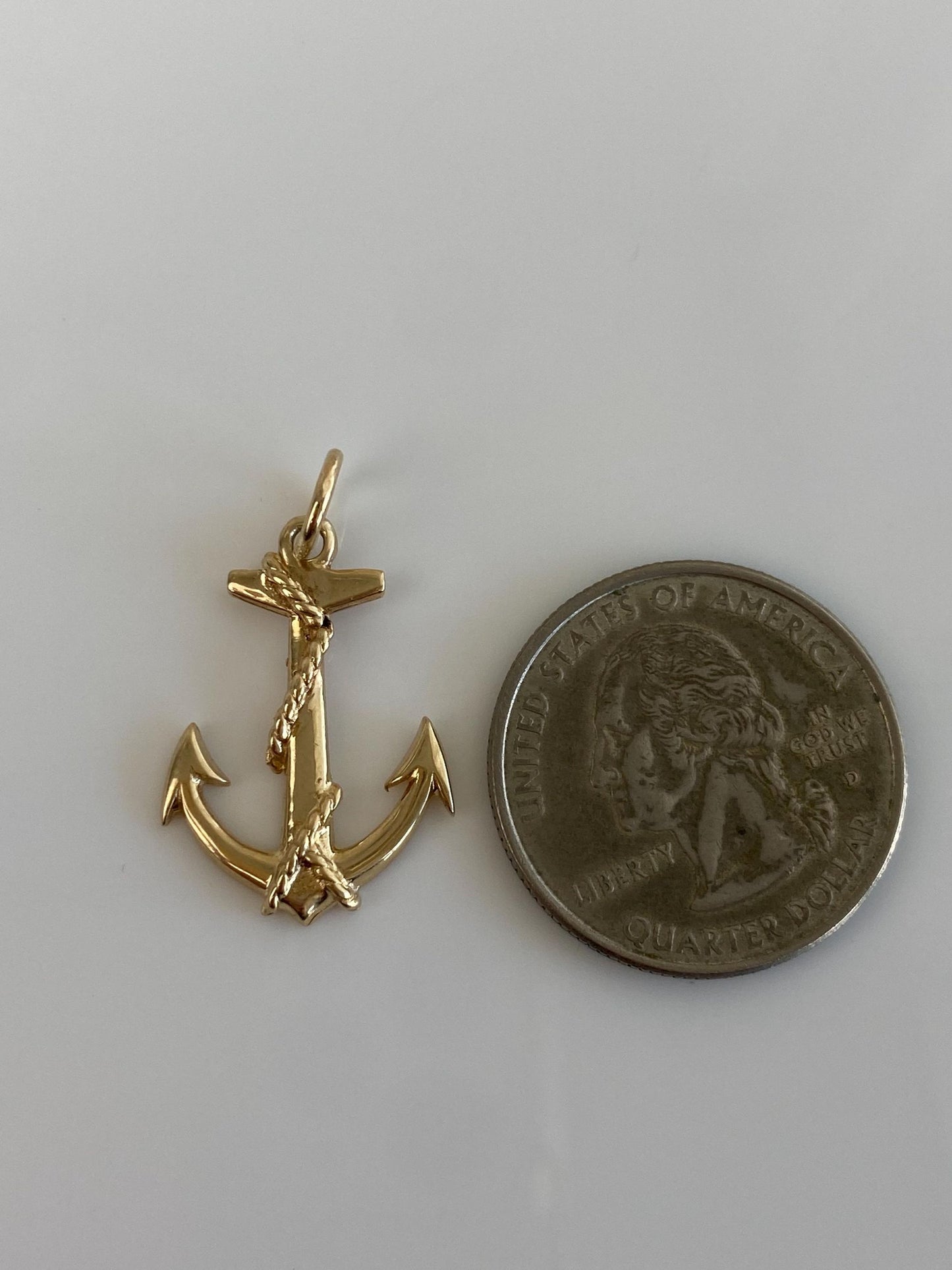 Vintage Solid 14k Yellow Gold Anchor Charm