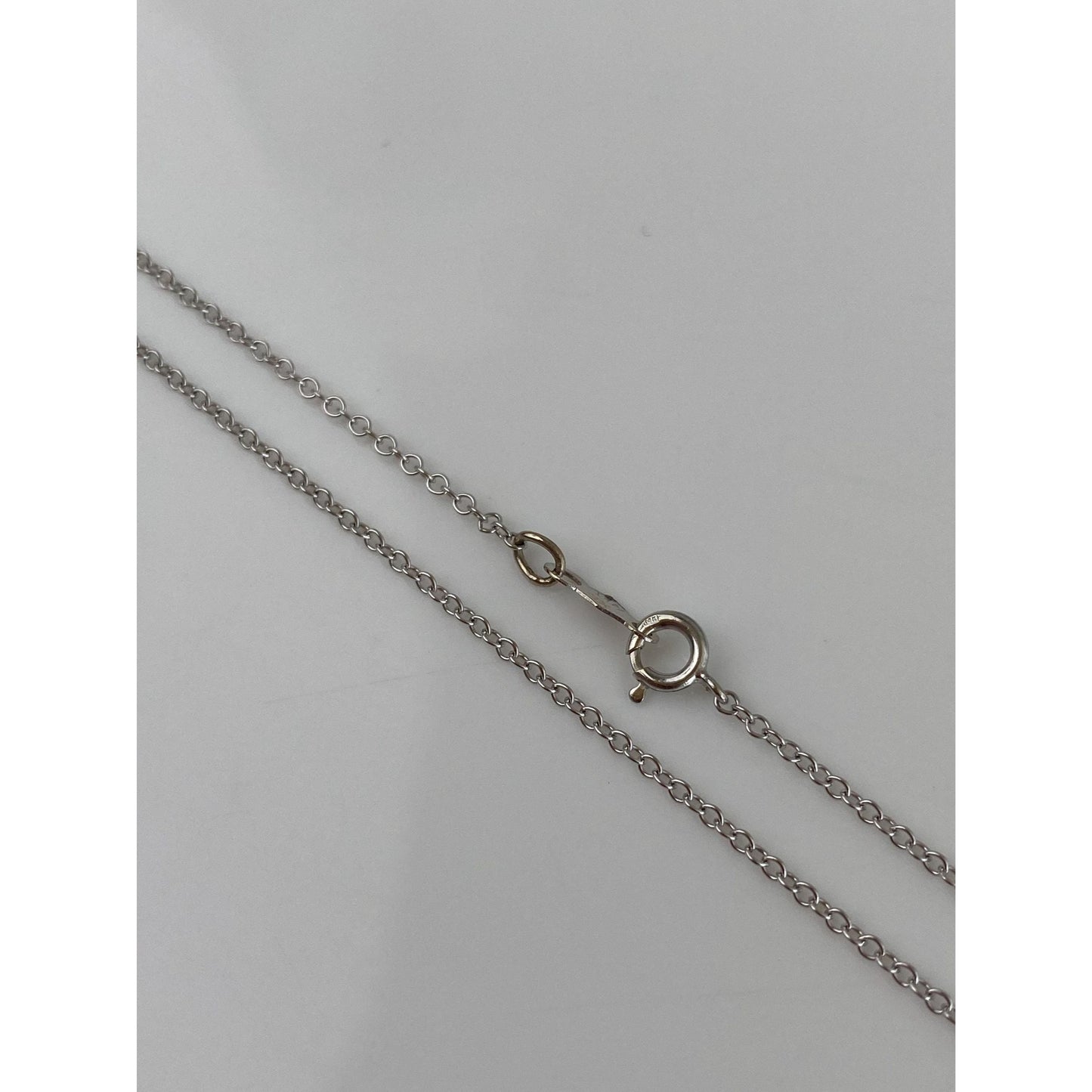 Vintage Solid 14k White Gold Rolo Chain Necklace - 17.75 inches