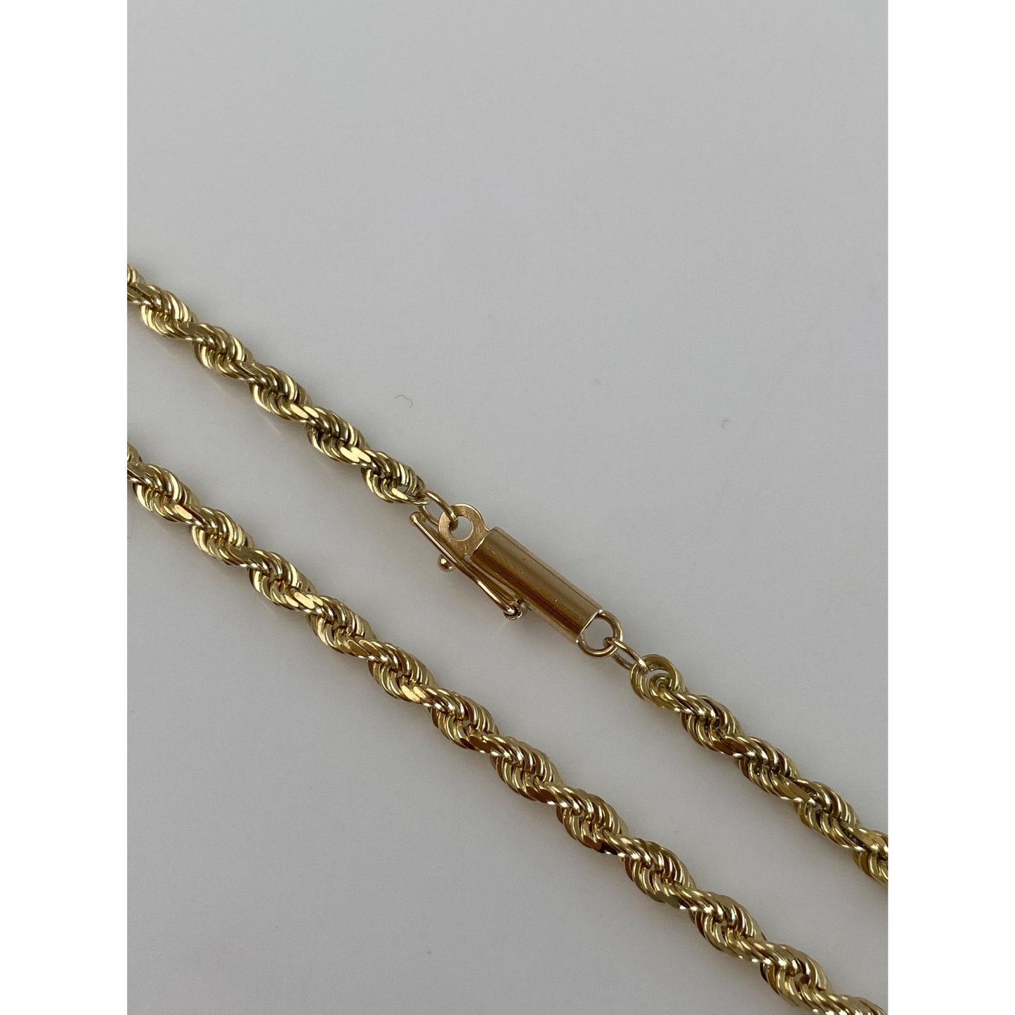Vintage Solid 14k Yellow Gold Rope Chain Necklace - 18 inches