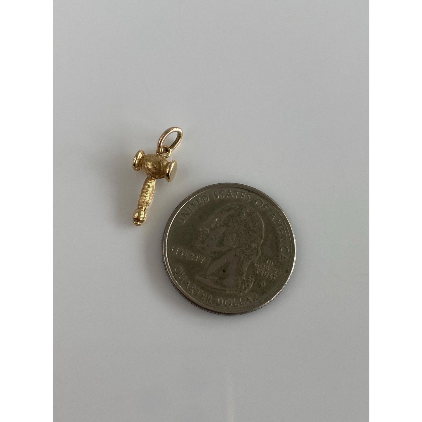Vintage Solid 14k Yellow Gold Tiny Gavel Charm