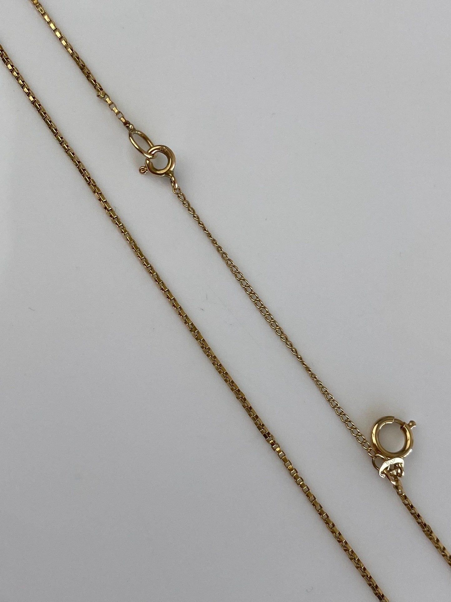Vintage Solid 18k Yellow Gold Box Chain w/ Extender Necklace - 22.75 inches