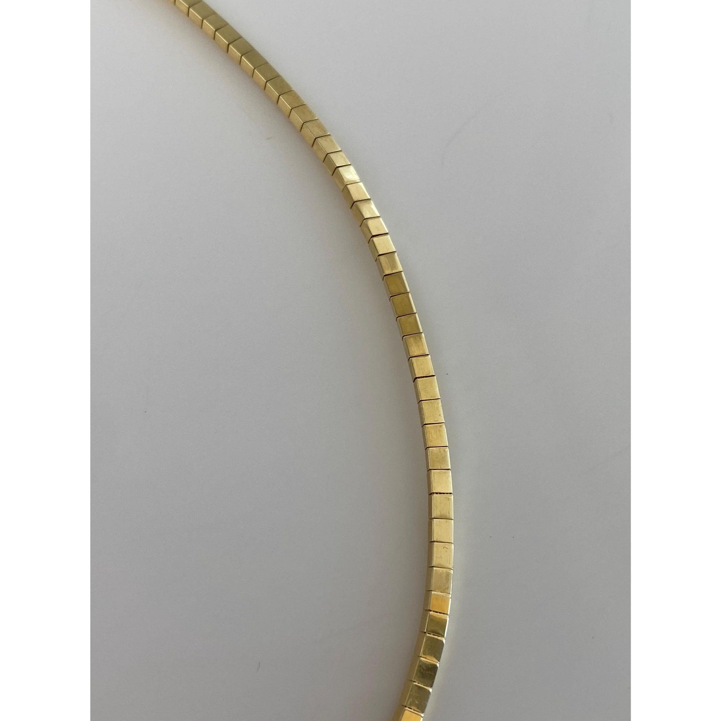 Solid 14k Yellow Gold Omega Chain Necklace - 15.5 inches