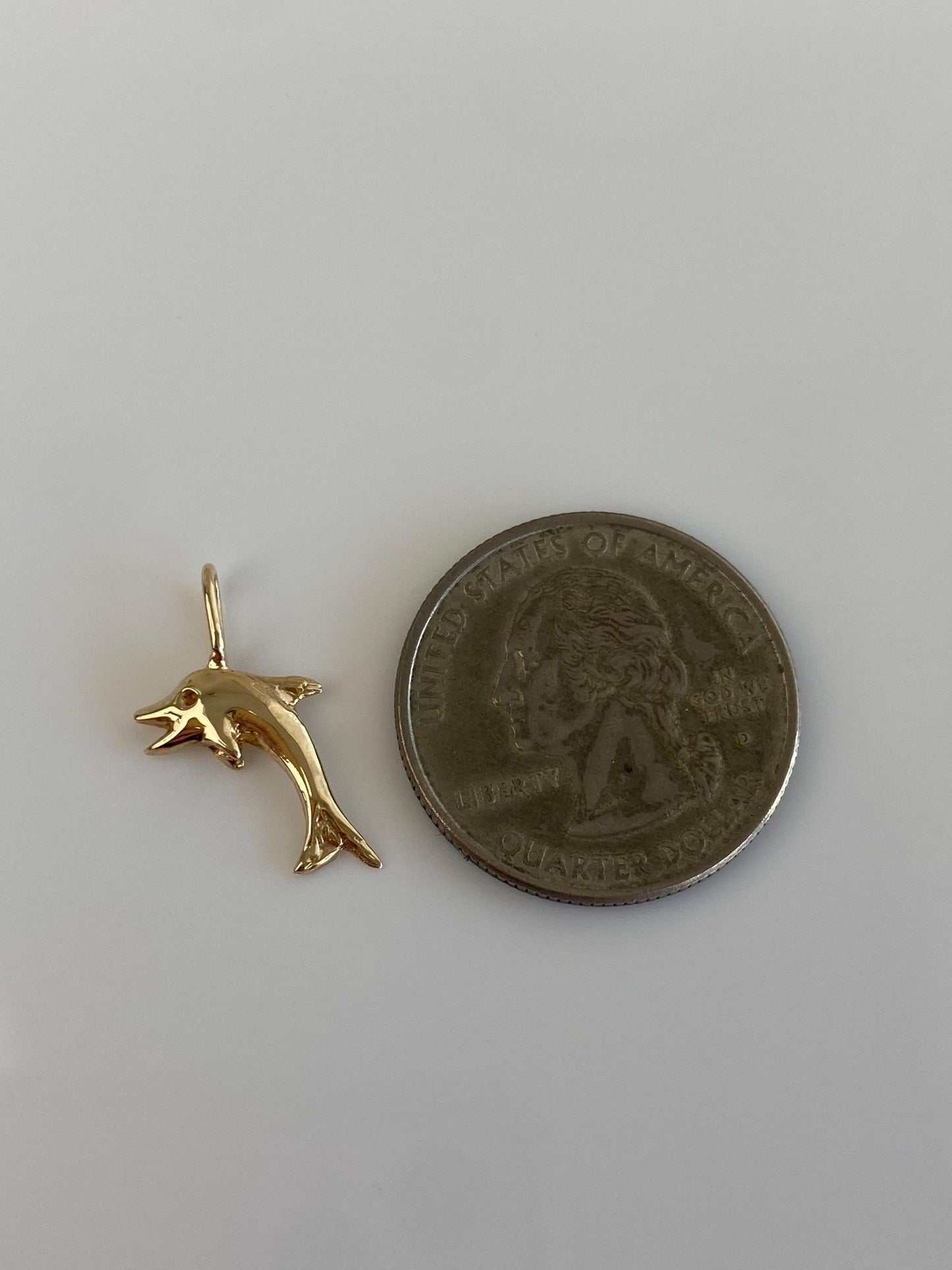 Vintage Solid 14k Yellow Gold Dolphin Charm