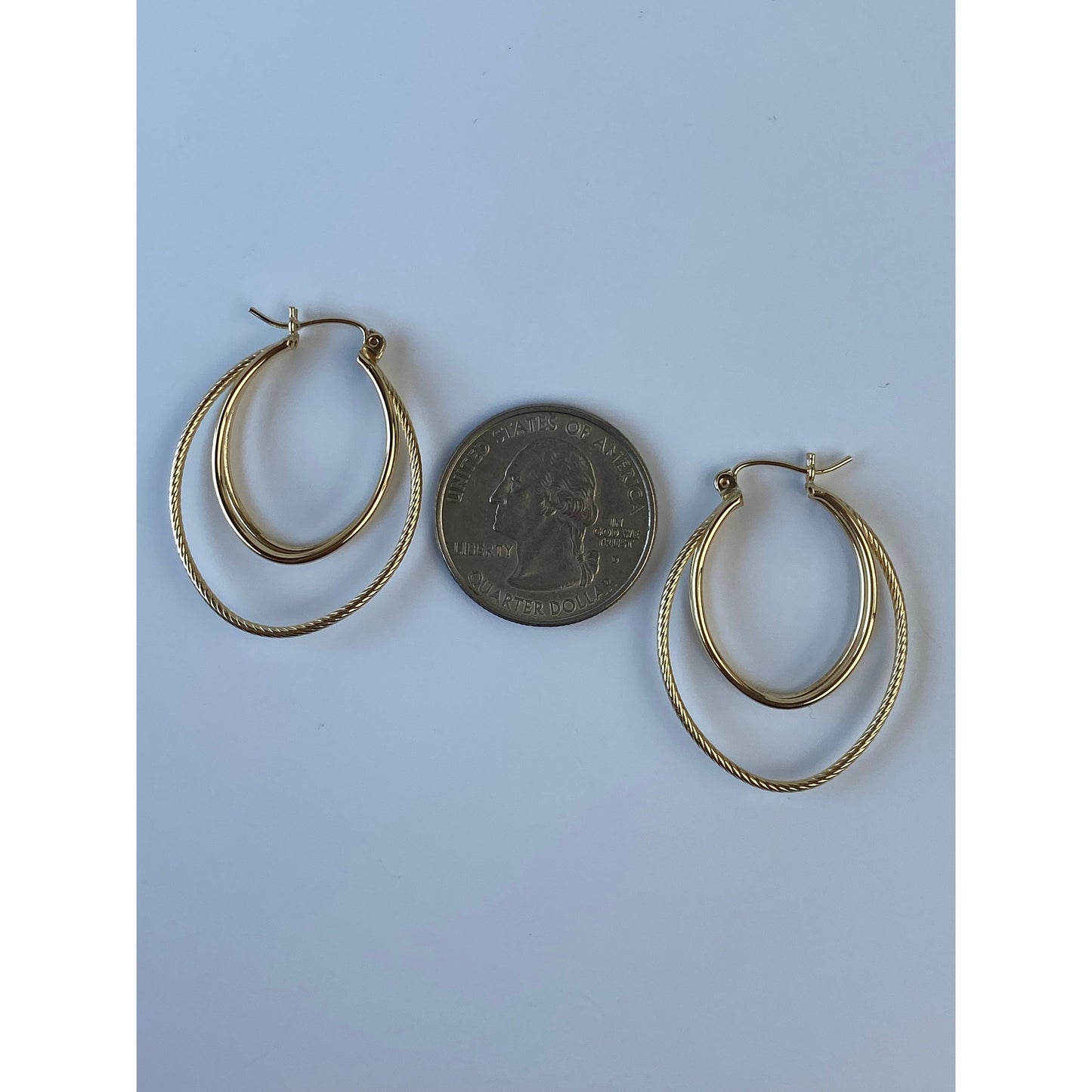 Vintage 14k Yellow Gold Layered Twisted Hoop Earrings