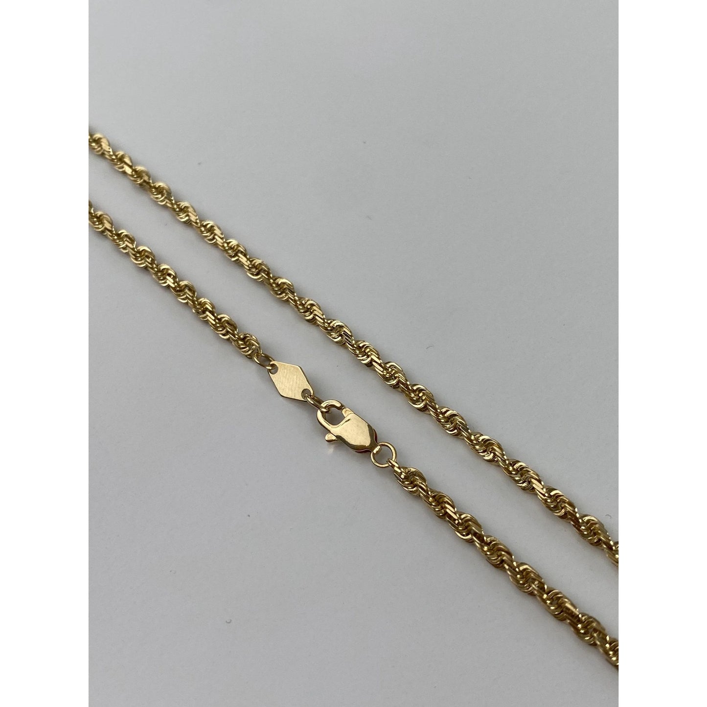 Vintage Solid 14k Yellow Gold Rope Chain Necklace - 22.75 inches