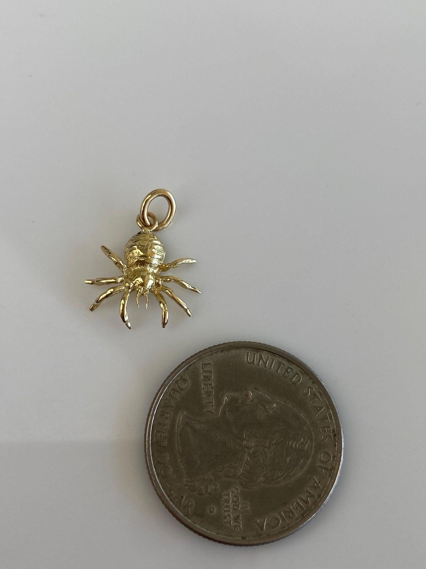 Vintage Solid 14k Yellow Gold Spider Charm