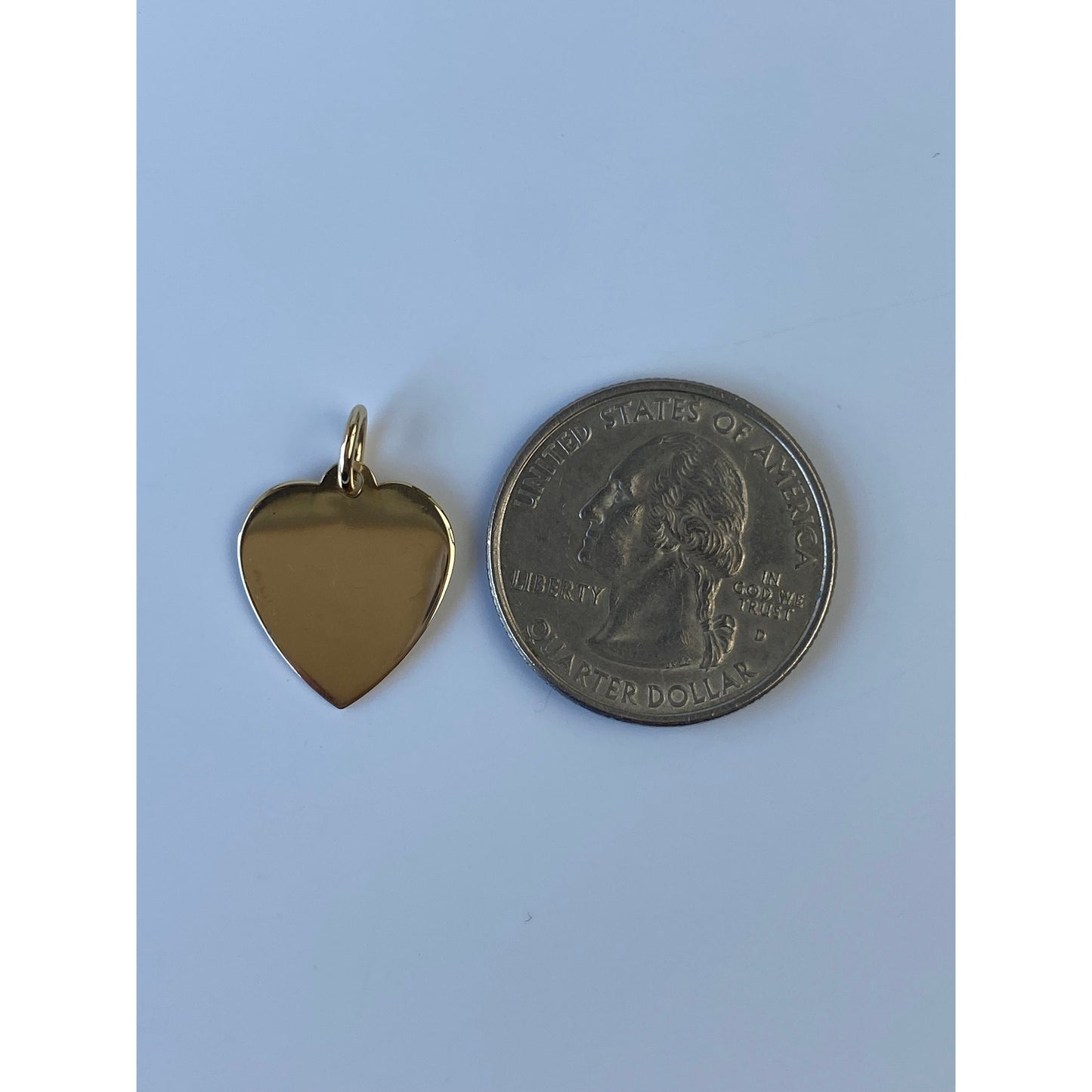 Vintage Solid 14k Yellow Gold Flat Heart Charm