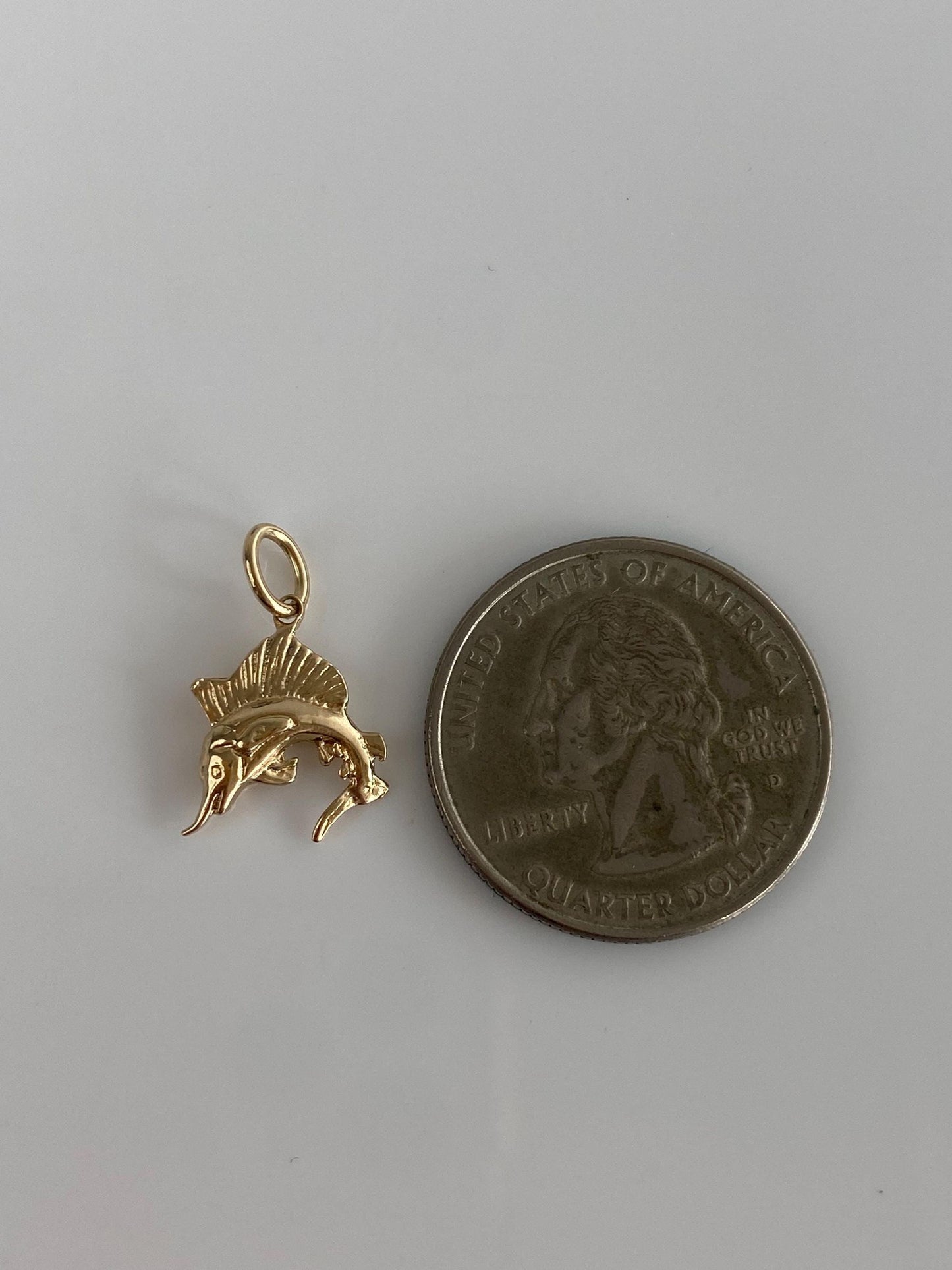 Vintage S14k Yellow Gold Sailfish Charm