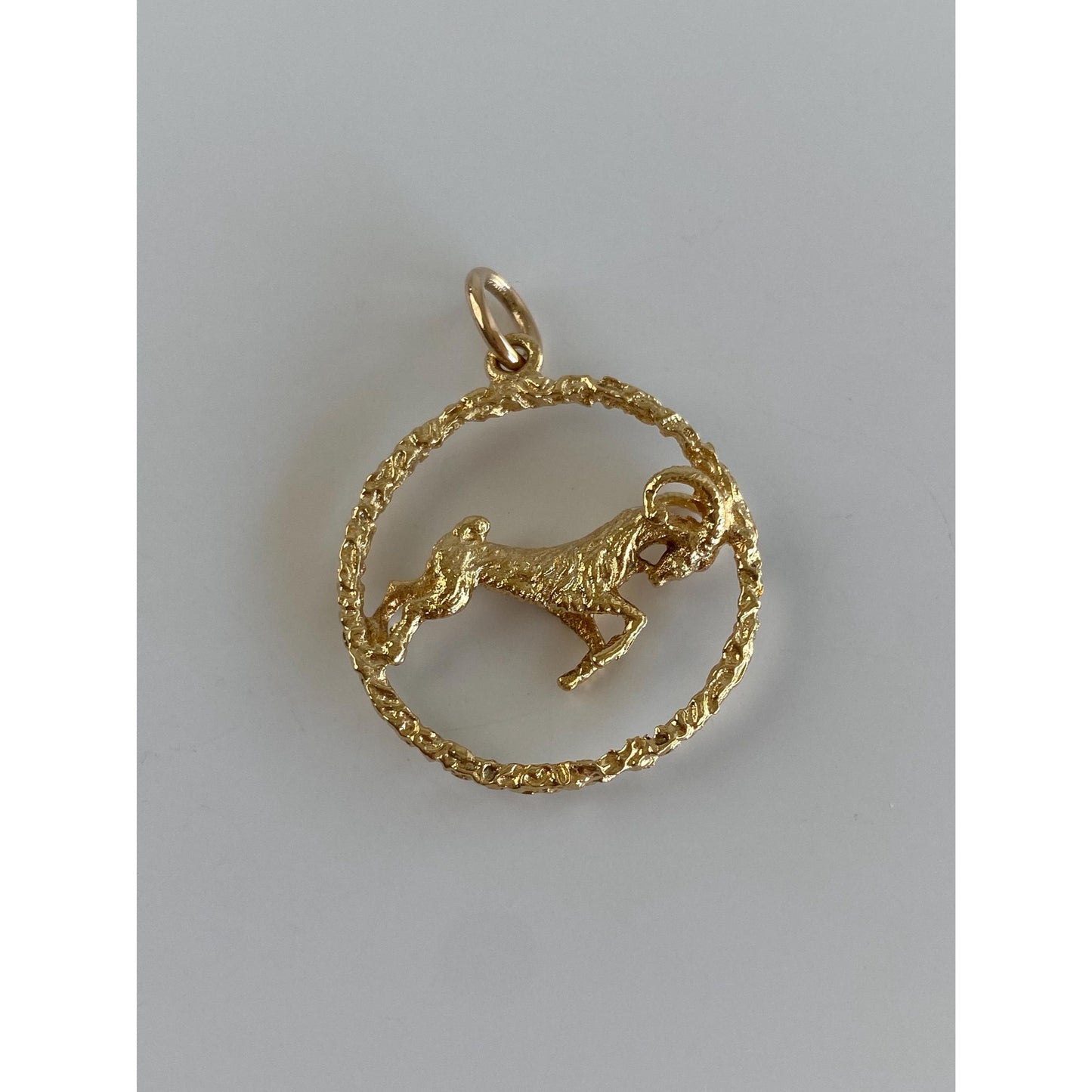 Vintage Solid 18k Yellow Gold Ram Aries Charm