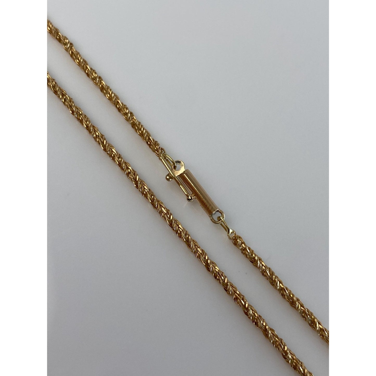 Vintage Solid 14k Yellow Gold Twist Style Chain - 24.5 inches