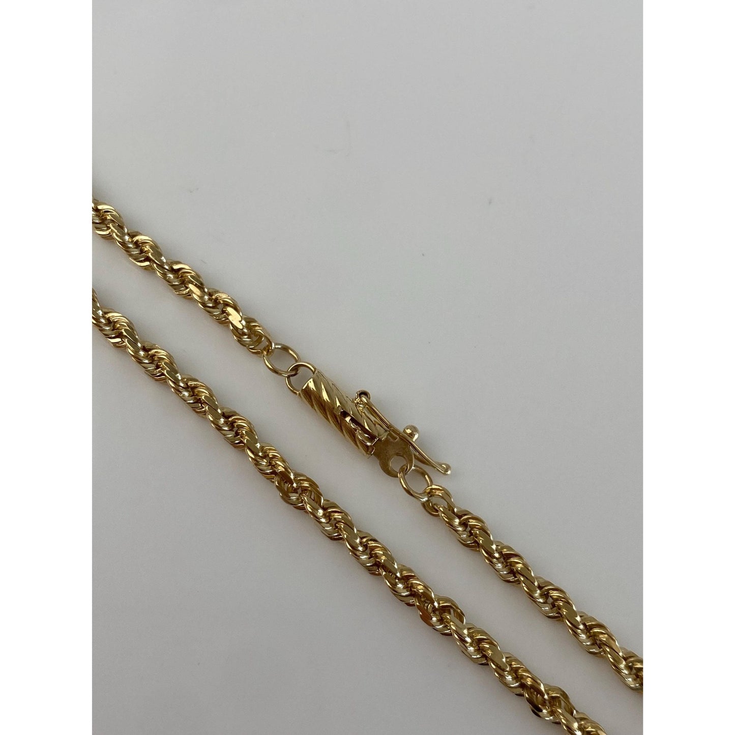 Vintage Solid 14k Yellow Gold Rope Chain Bracelet - 7.5 inches