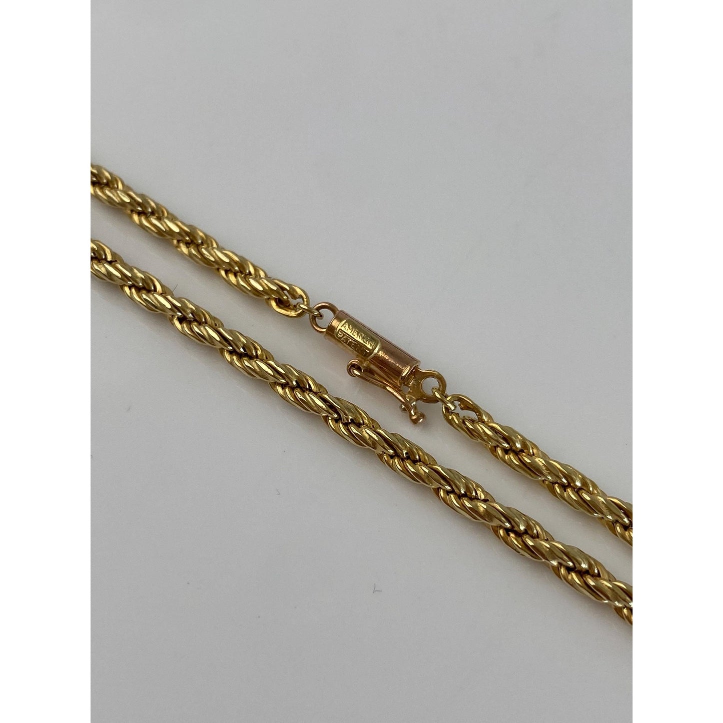 Vintage 14k Yellow Gold Long Rope Chain Necklace - 28 inches