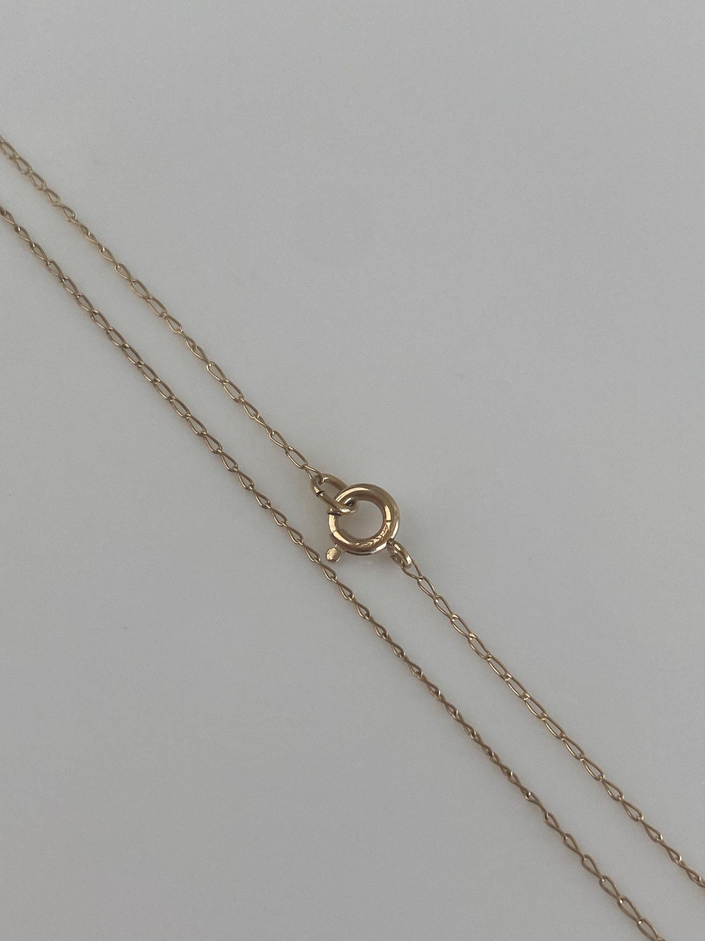 Vintage Solid 14k Yellow Gold Dainty Elongated Curb Chain Necklace - 18.75 inches
