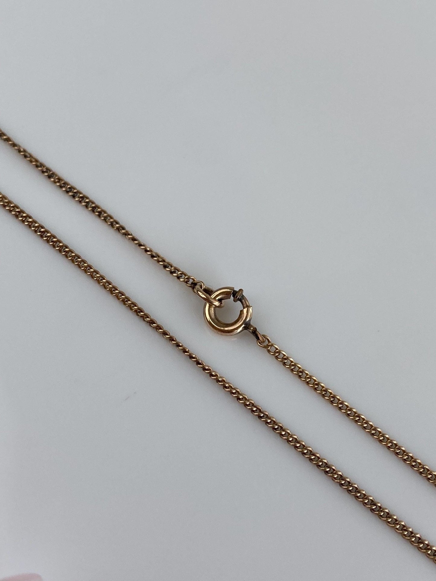 Vintage Solid 12k Gold Tight Curb Chain Necklace - 15.5 inches
