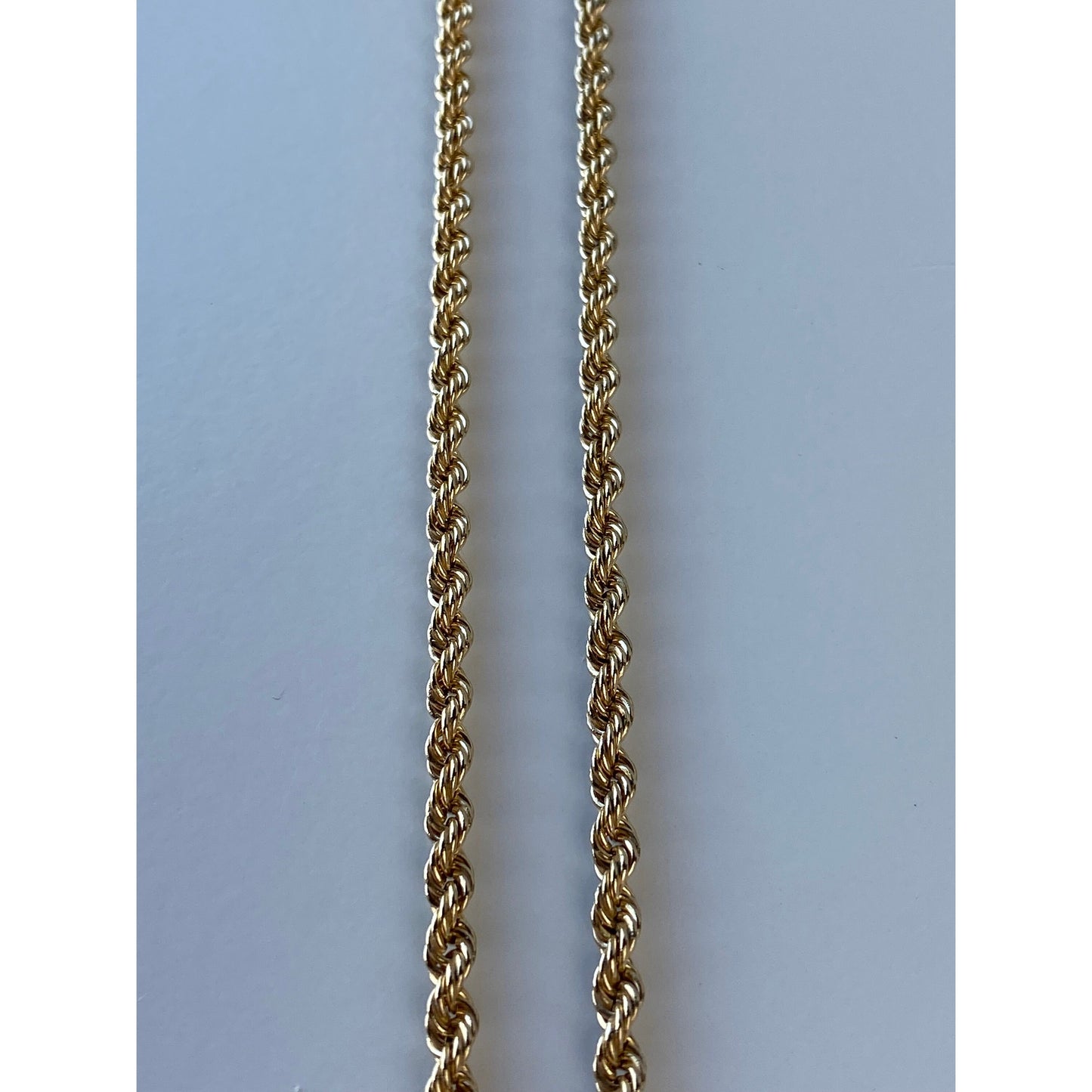 Vintage Solid 10k Yellow Gold Rope Chain Necklace - 30.25 inches