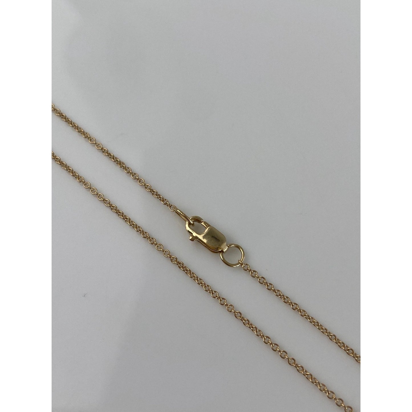 Vintage Solid 14k Yellow Gold Dainty Tight Rolo Chain Necklace - 16.25 inches