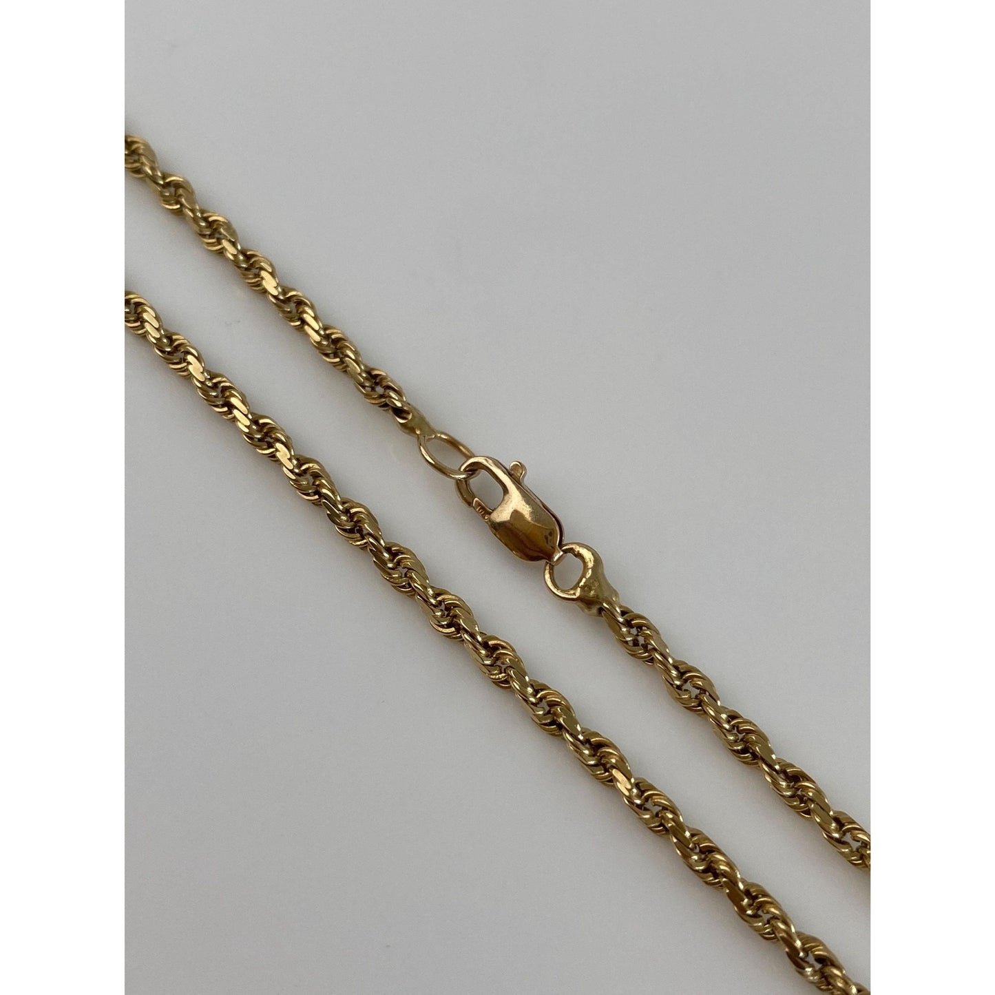 Vintage Solid 14k Yellow Gold Rope Chain Necklace - 17 inches