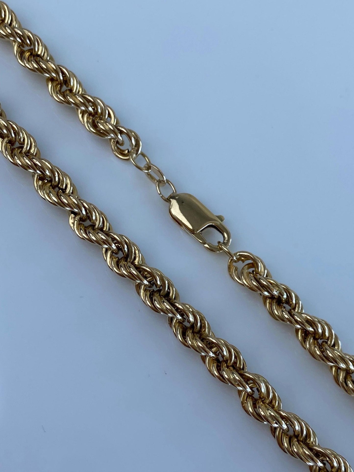 Vintage Solid 14k Yellow Gold Long Chunky Rope Chain Necklace - 31.25 inches