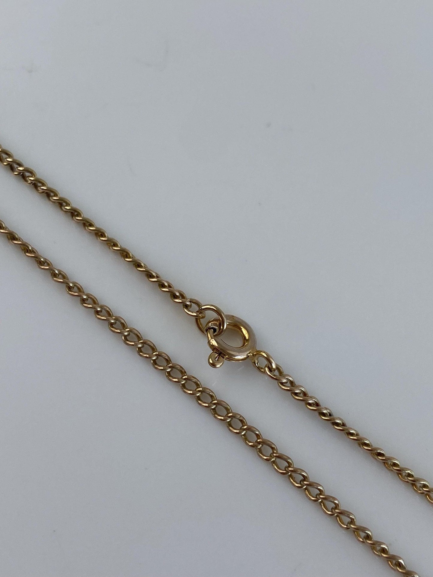 Vintage Solid 10k Yellow Gold Curb Chain Necklace - 17.5 inches