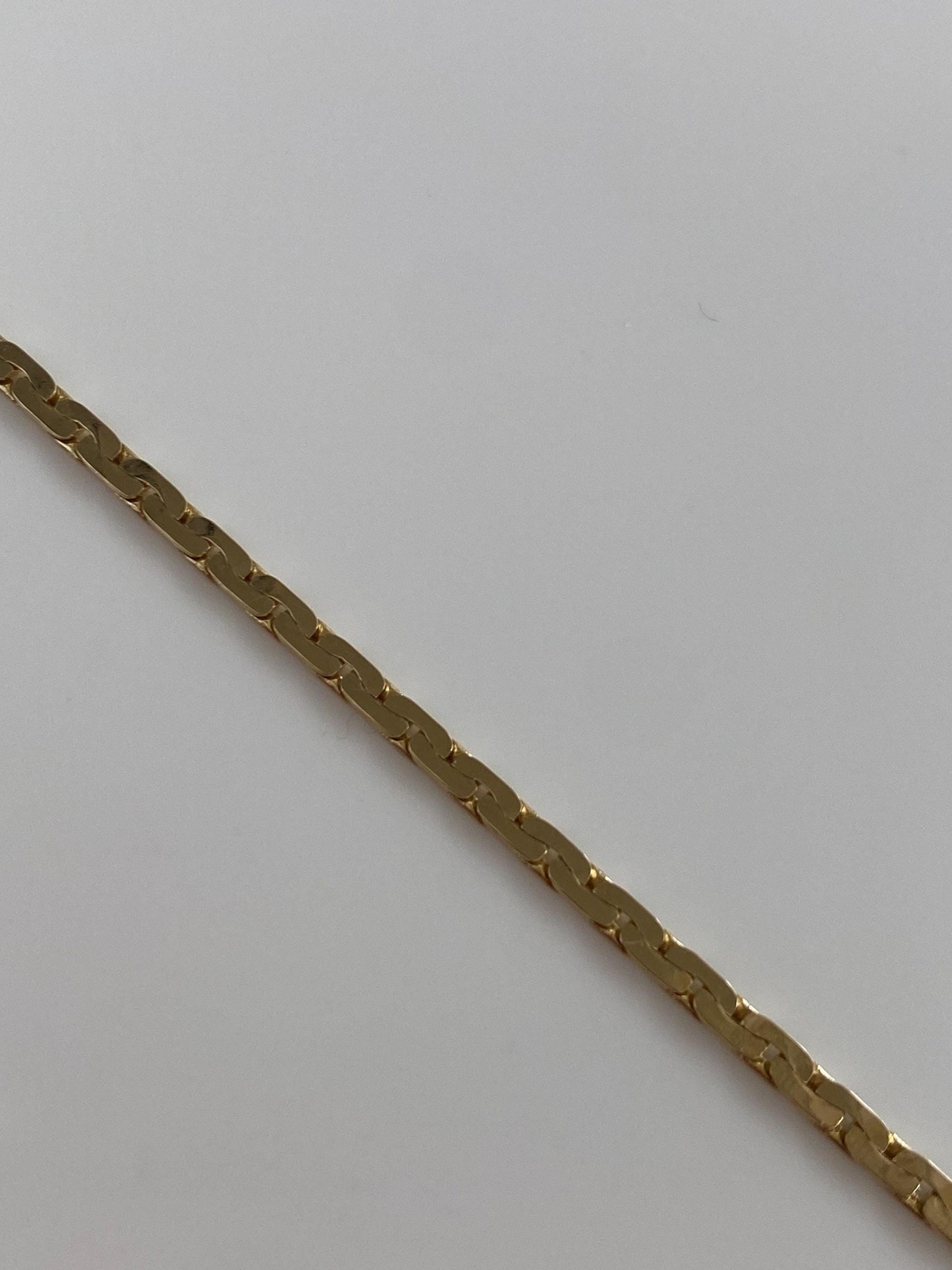 Vintage Solid 14k Yellow Gold C Link Flat Chain Bracelet - 8 inches